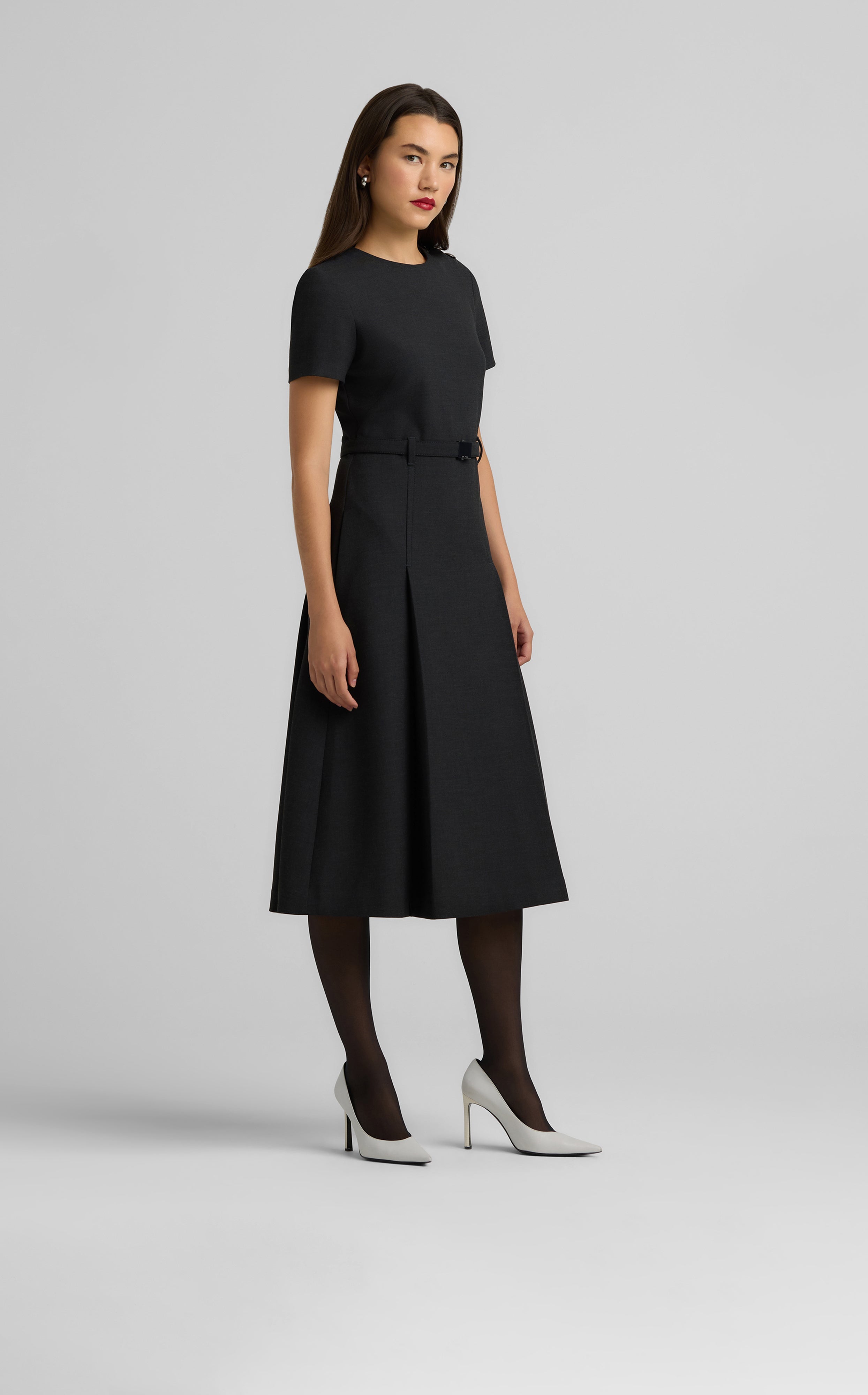 ワンピース Riu Collar ponte short dress Luxe Ponte Short Sleeve Dress – St. John Knits