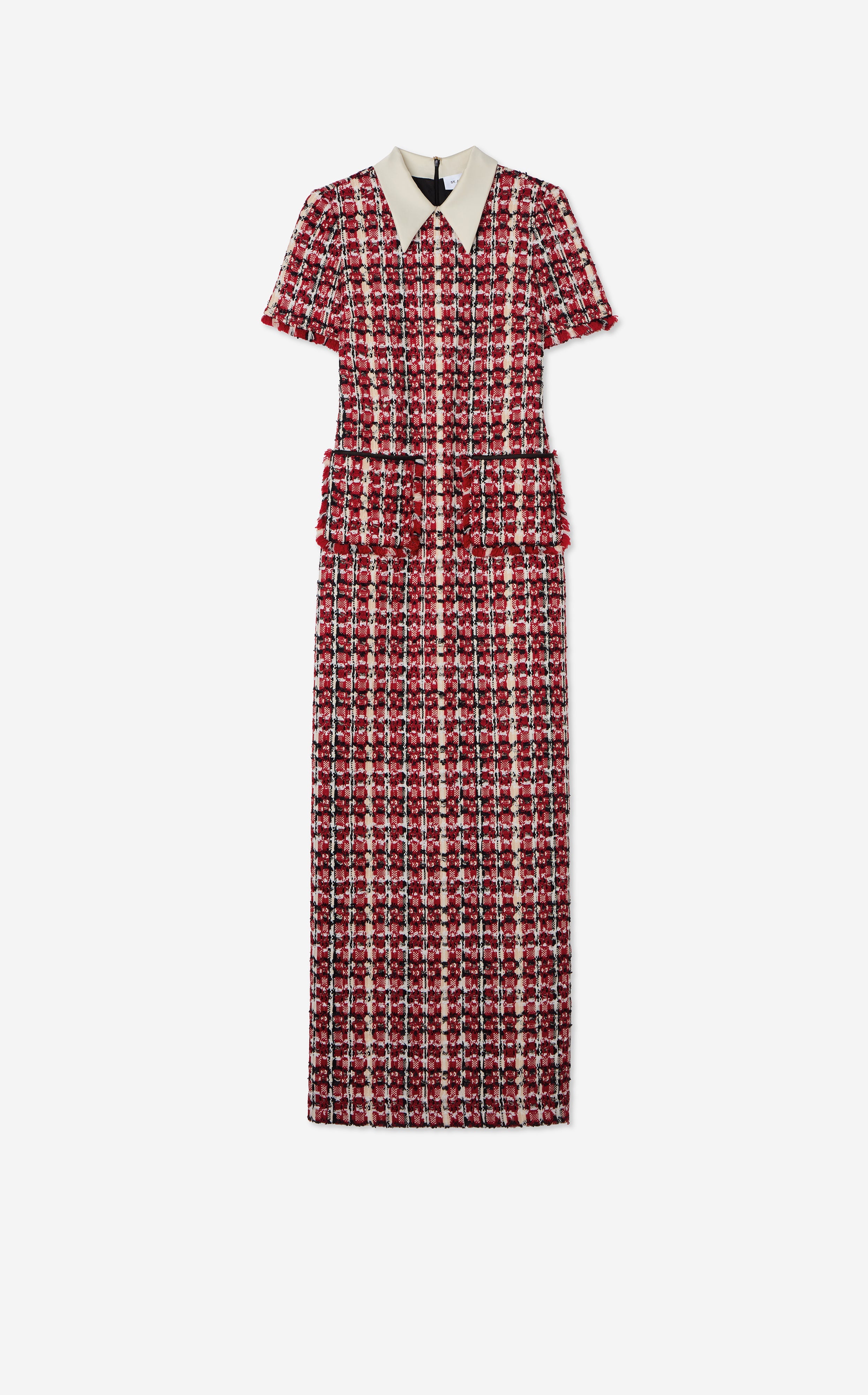 Collared Soft Plaid Gown – St. John Knits