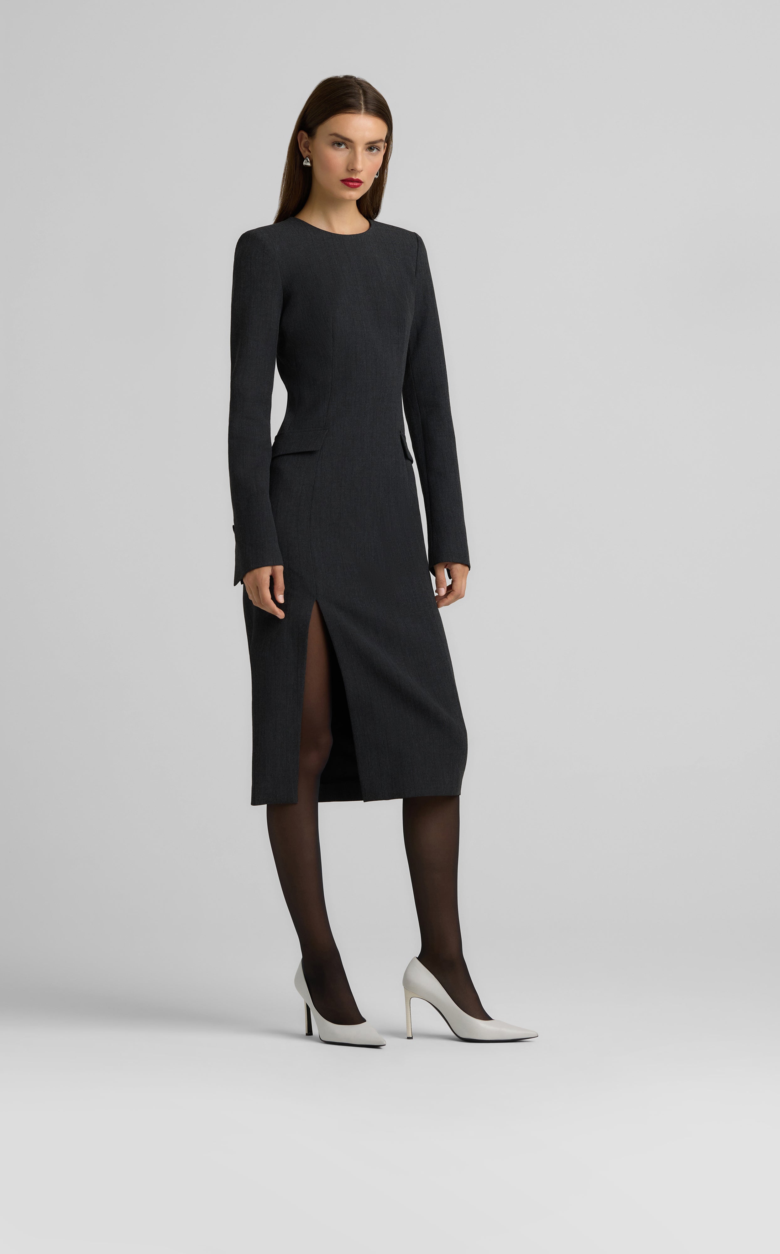 [OPEN YY] / ☆ 25SS DECONSTRUCTED MIDI DRESS / CHARCOAL Shop the Winter Moon Strapless Lace Trim Midi Dress Charcoal