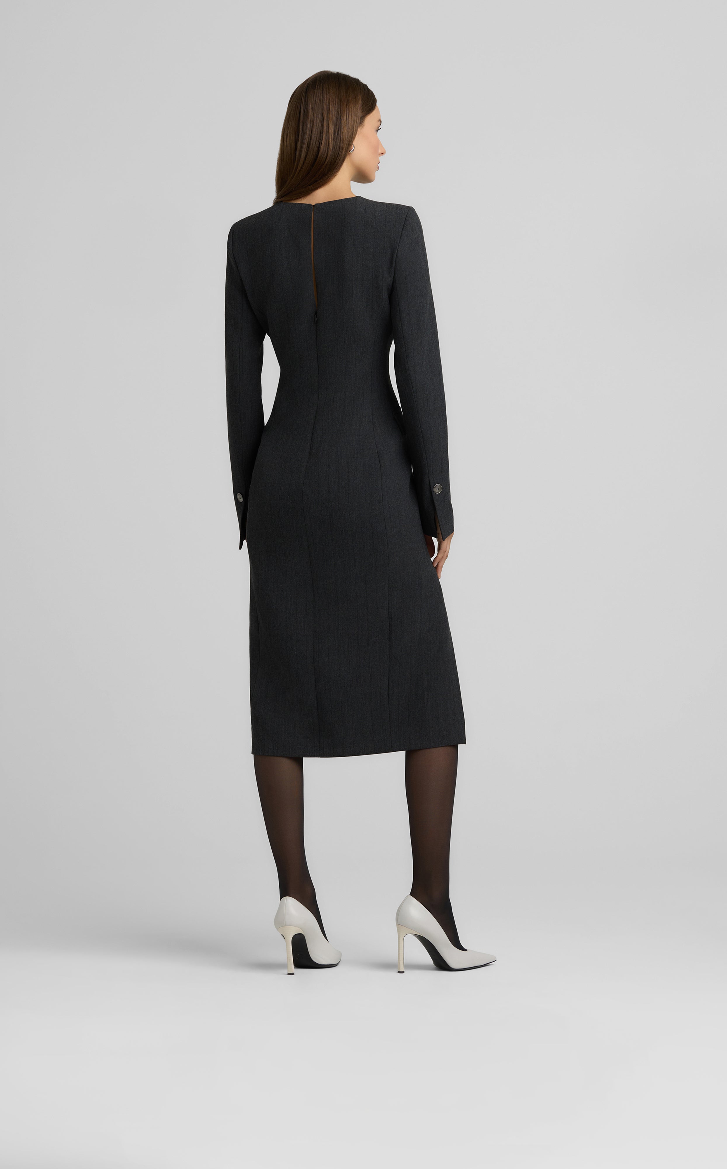 Long Sleeve Pinstripe Dress – St. John Knits