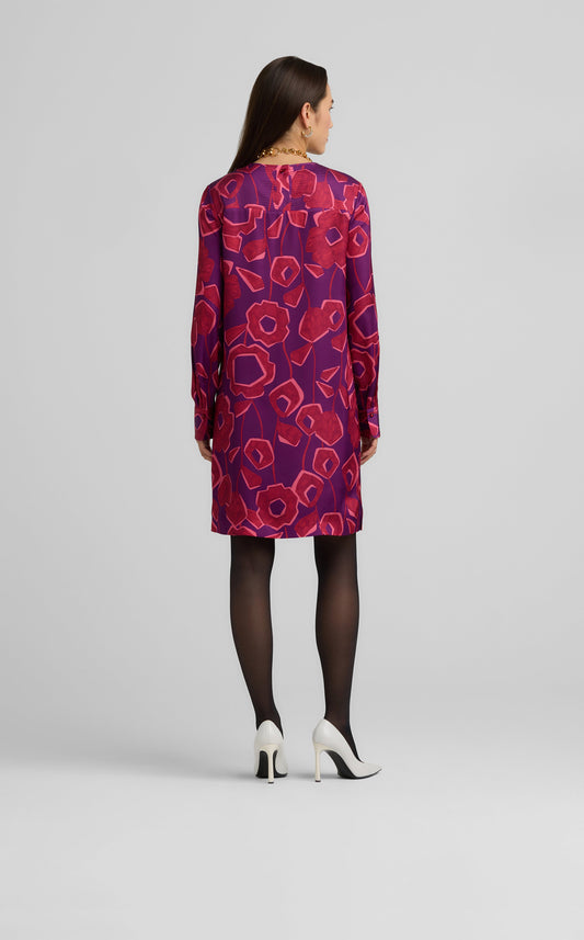 Cubist Floral Print Dress
