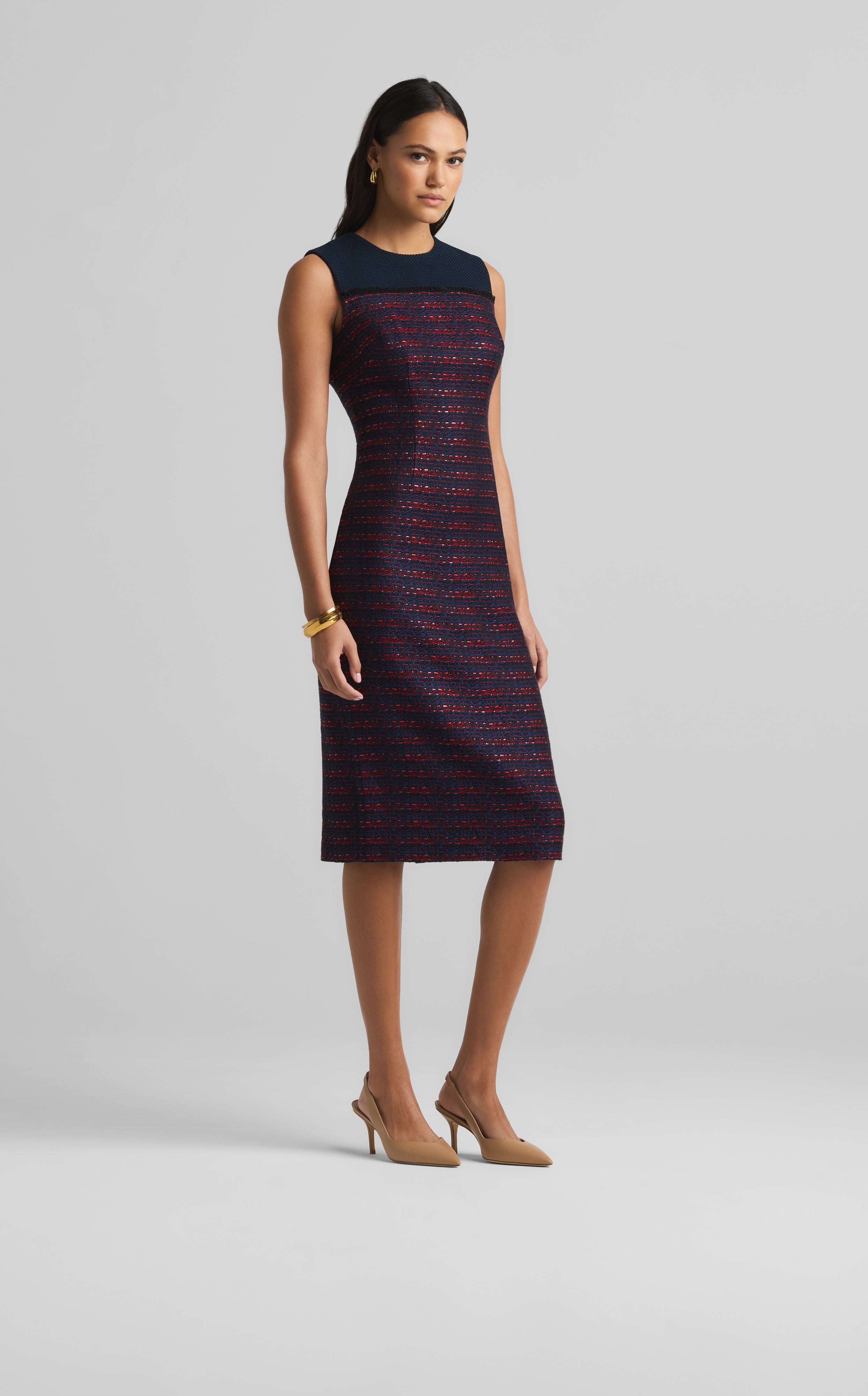 Lumignon original Blue tweed dress ブラック 2-in-1 tweed dress Blue for Women | Maje
