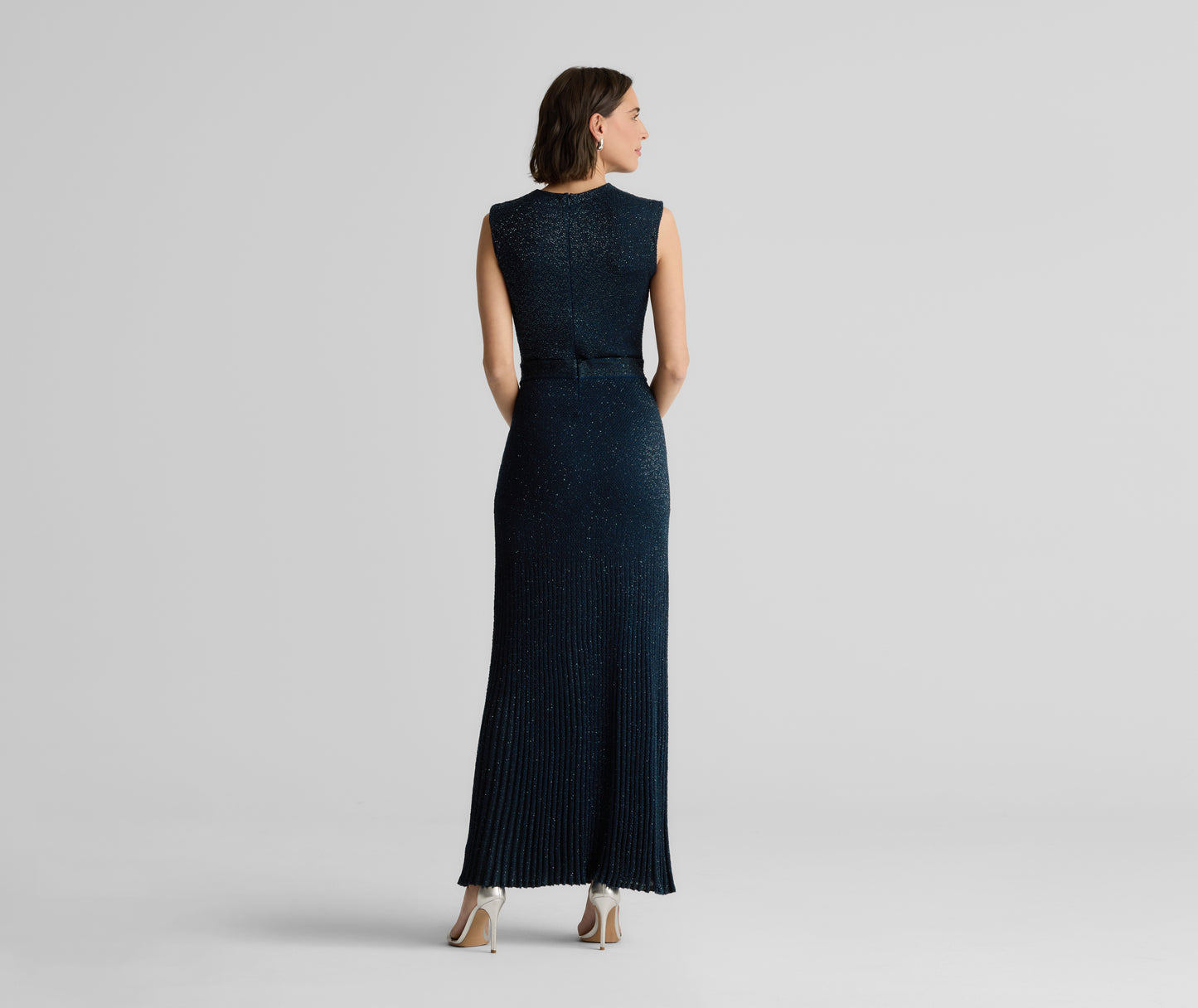 Cap Sleeve Sequin Knit Gown
