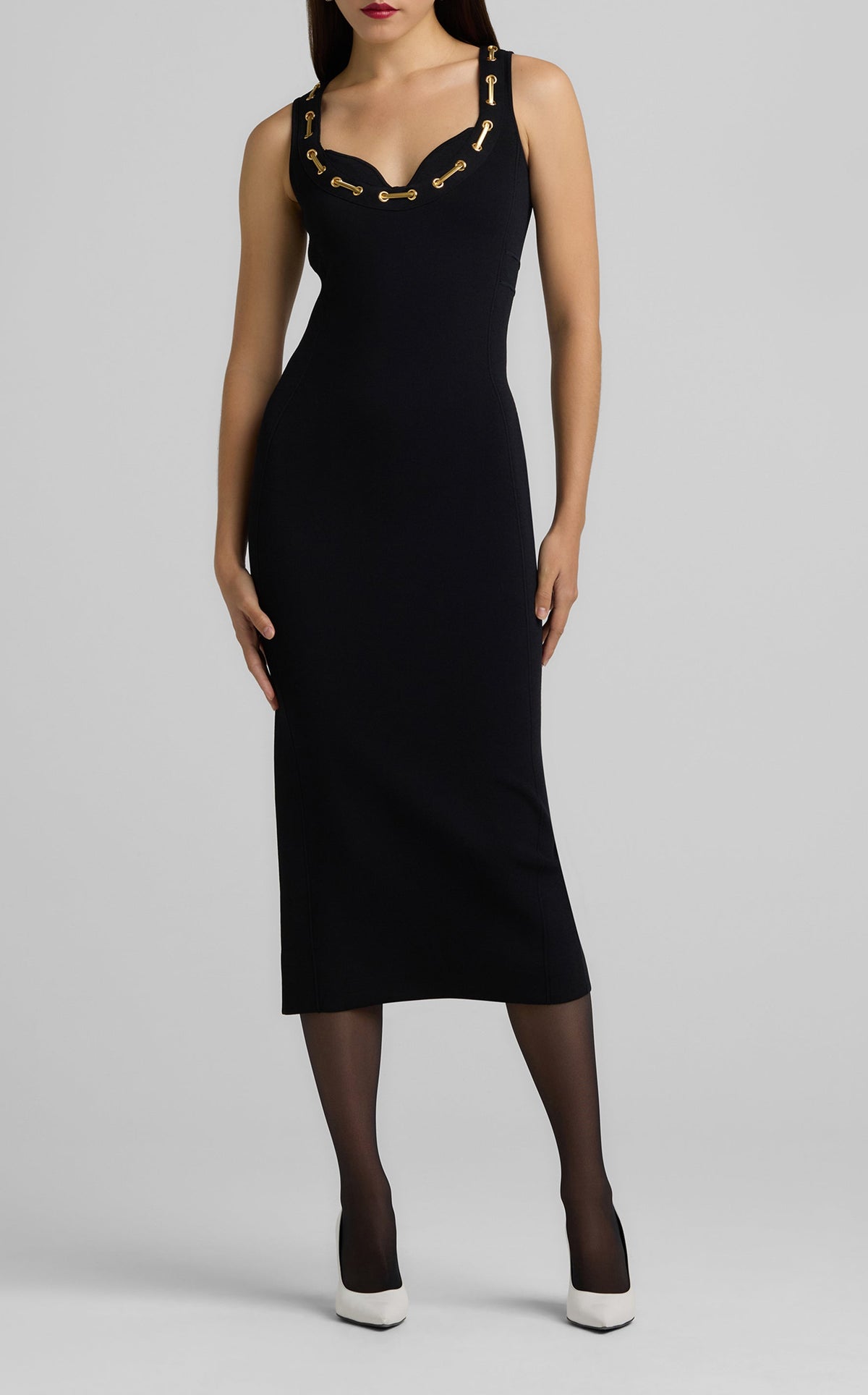 Chain Detail Milano Knit Dress