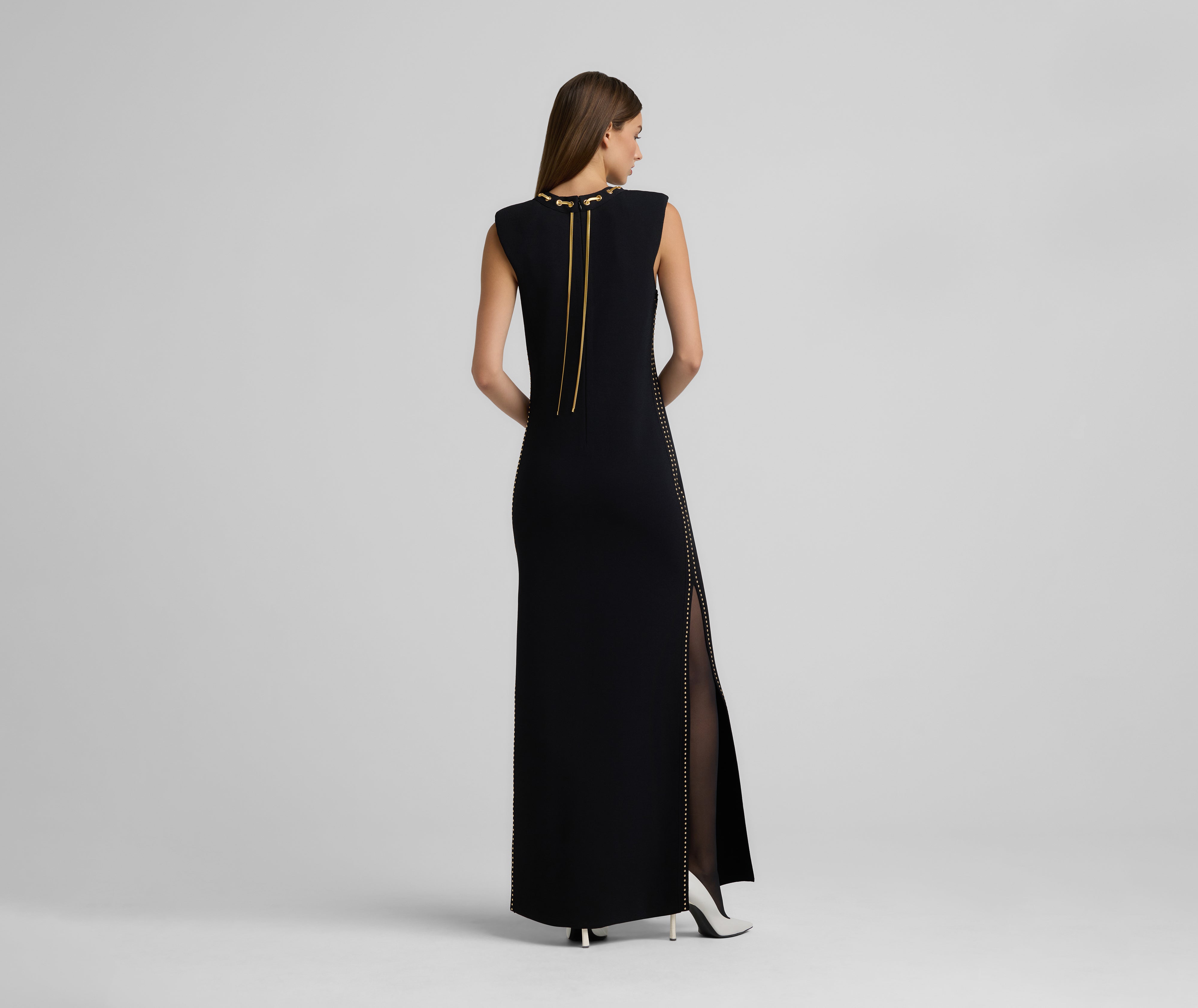 YILON Petit ribbon knit black ブラック Chain Detail Milano Knit Dress – St. John Knits