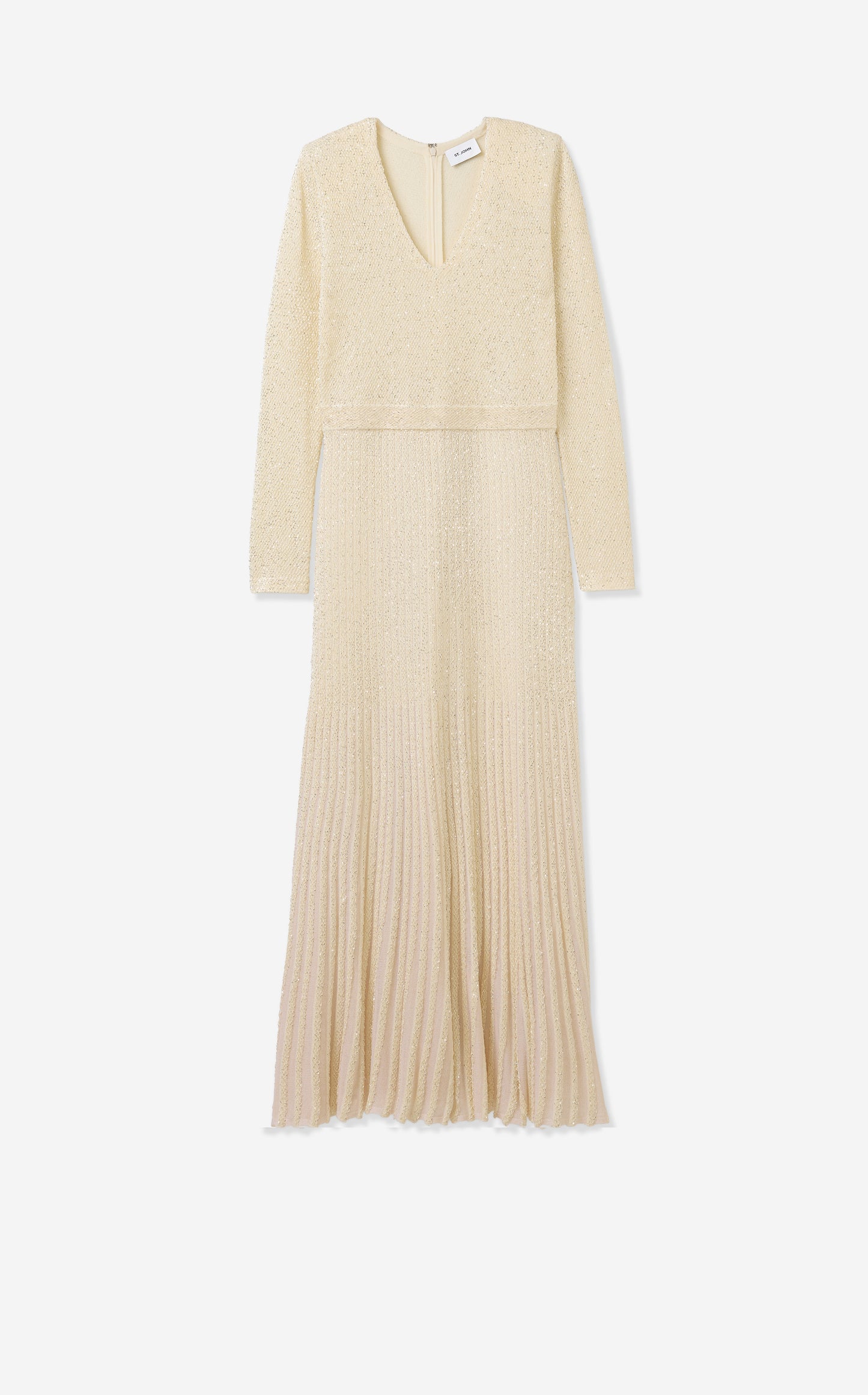 Pleated Sequin Knit Gown