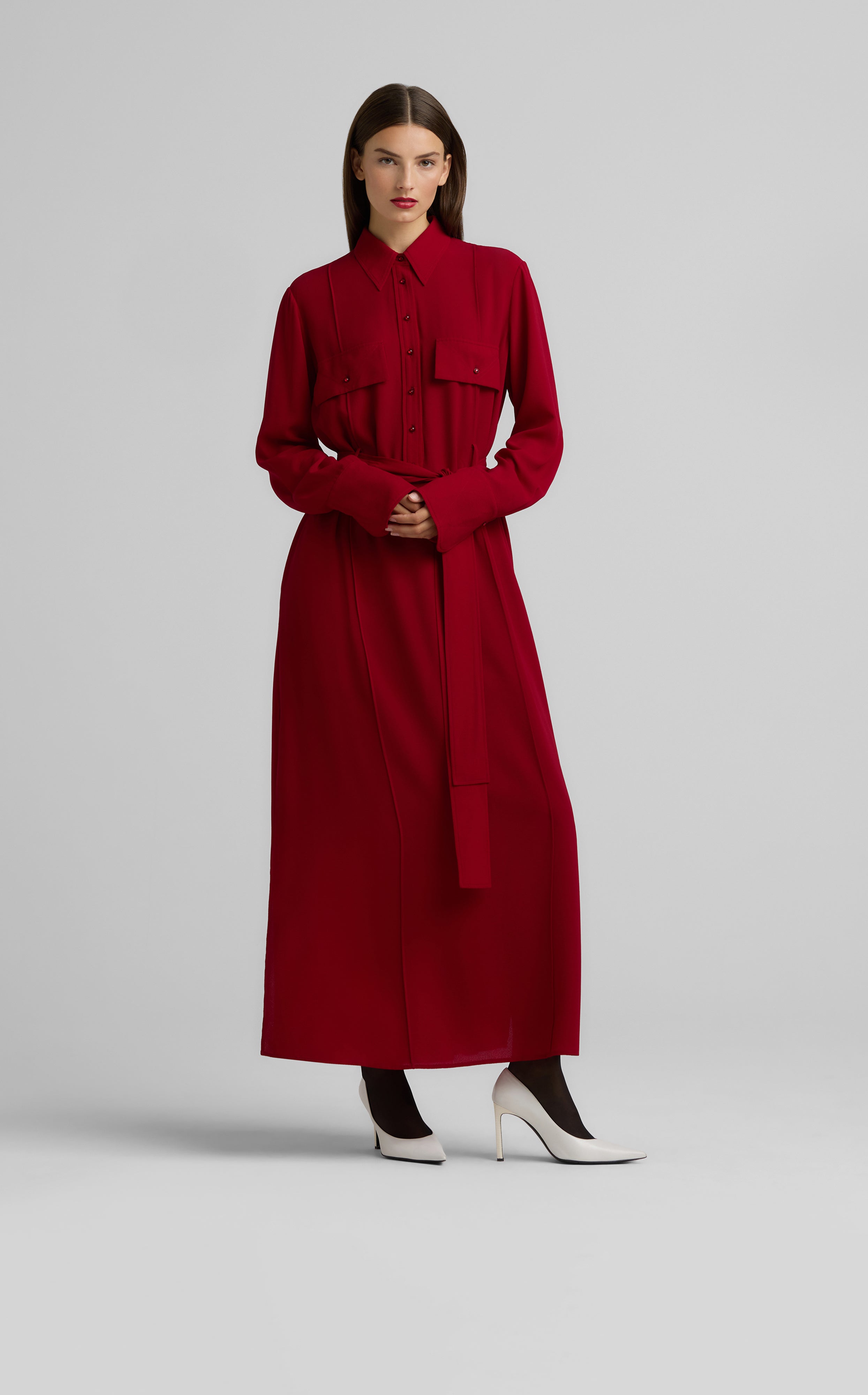 Long Sleeve Shirt Dress – St. John Knits