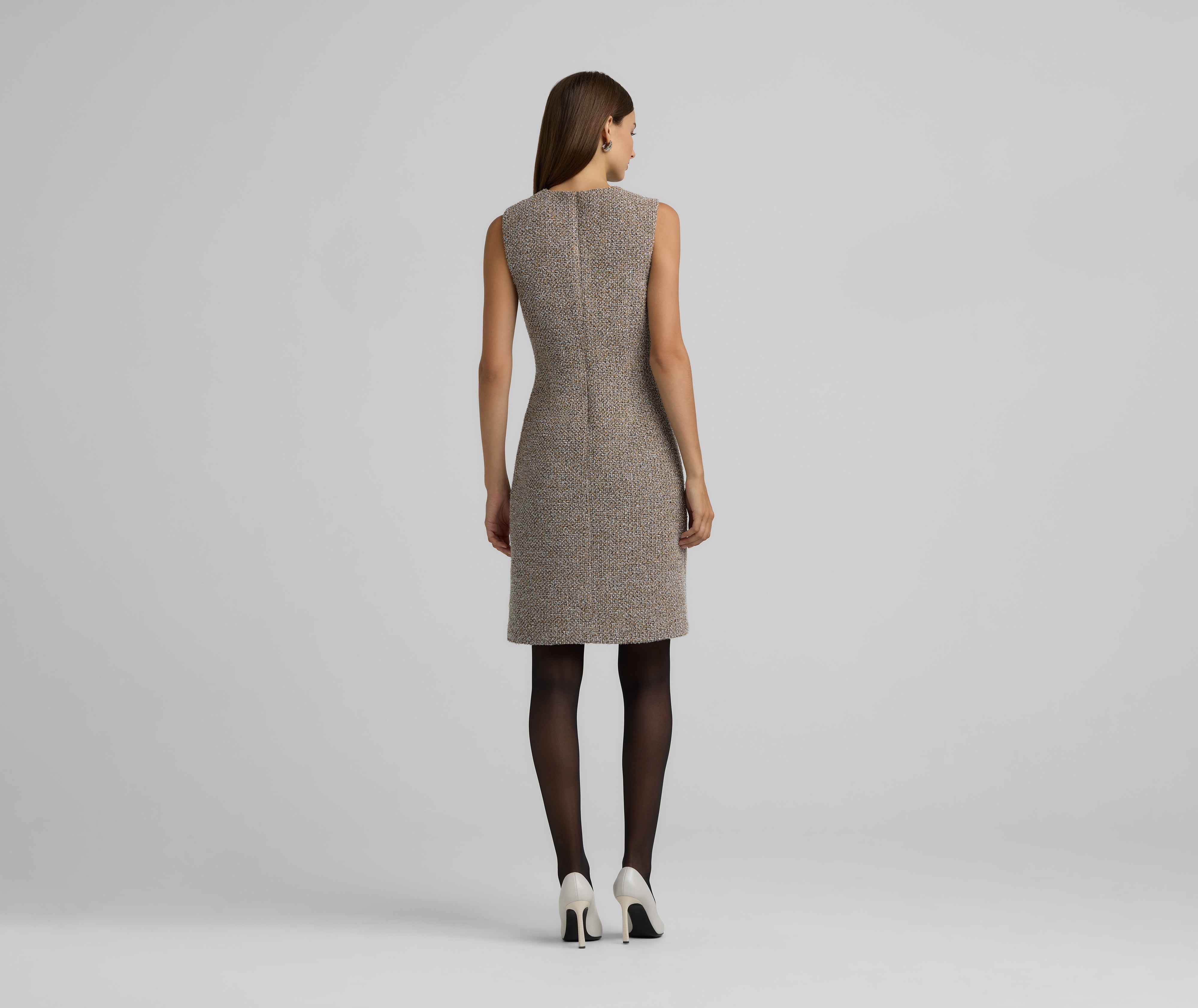 Lurex Eyelash Tweed Dress - Shadow – St. John Knits