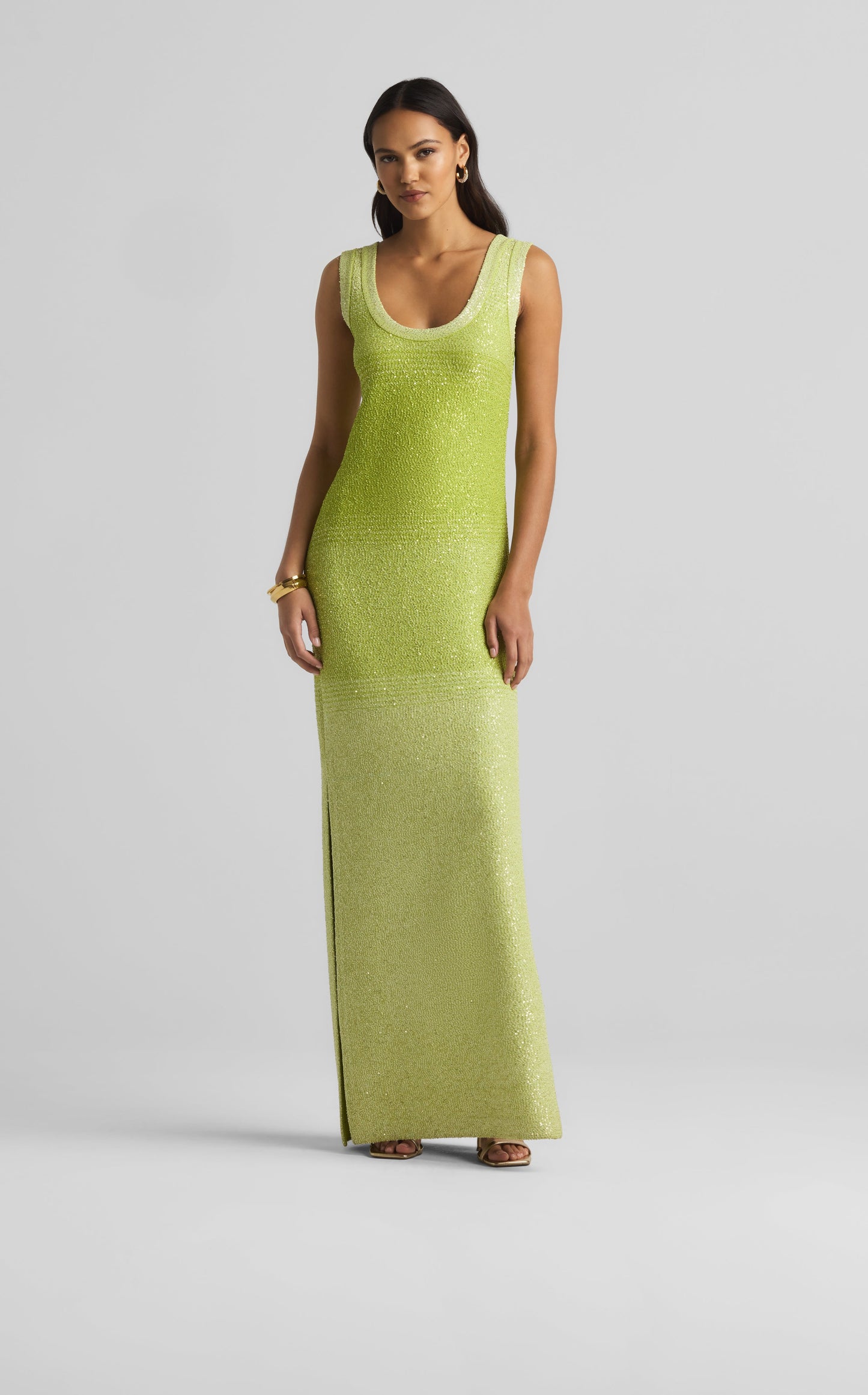 Sleeveless Degrade Sequin Gown