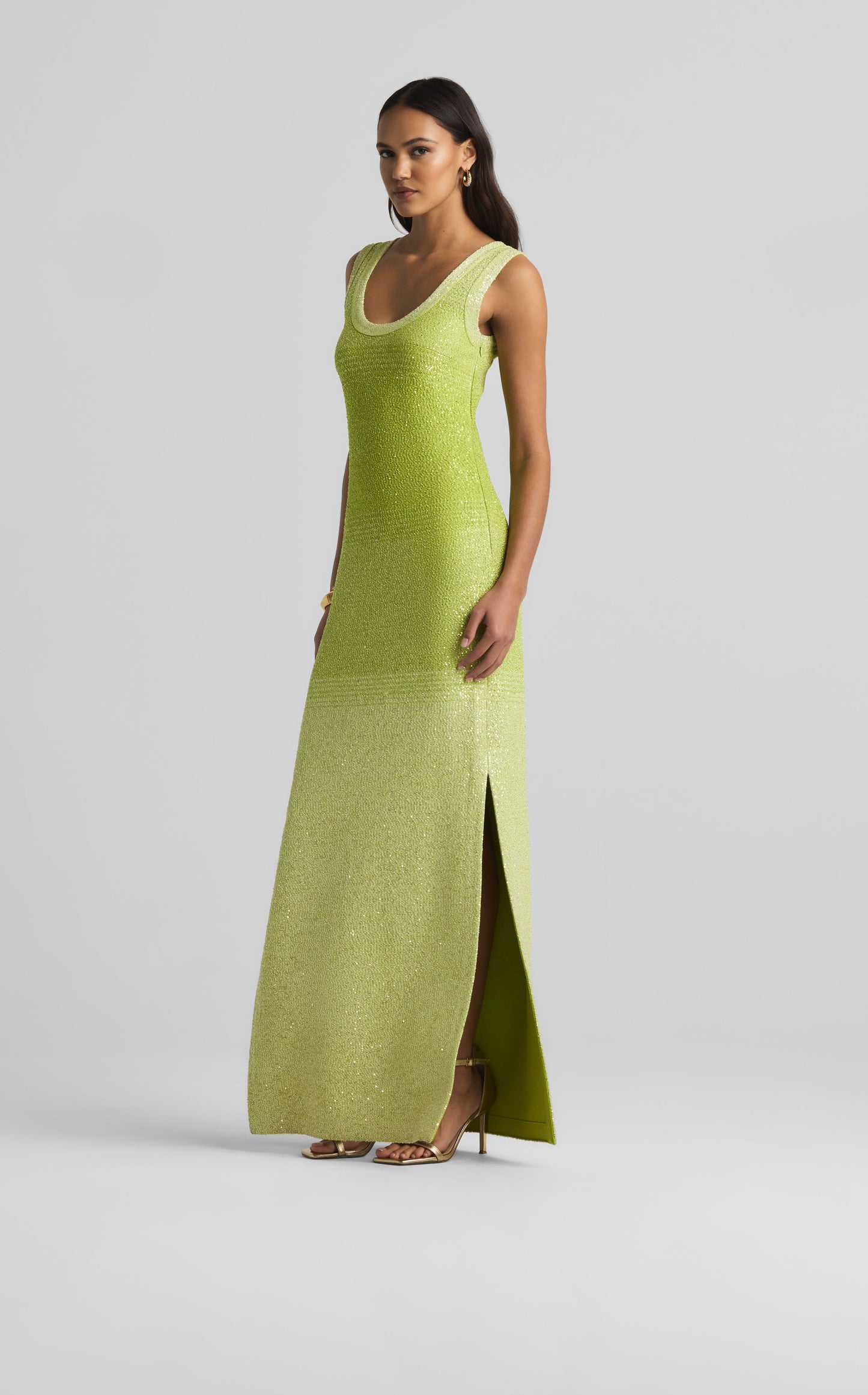 Sleeveless Degrade Sequin Gown