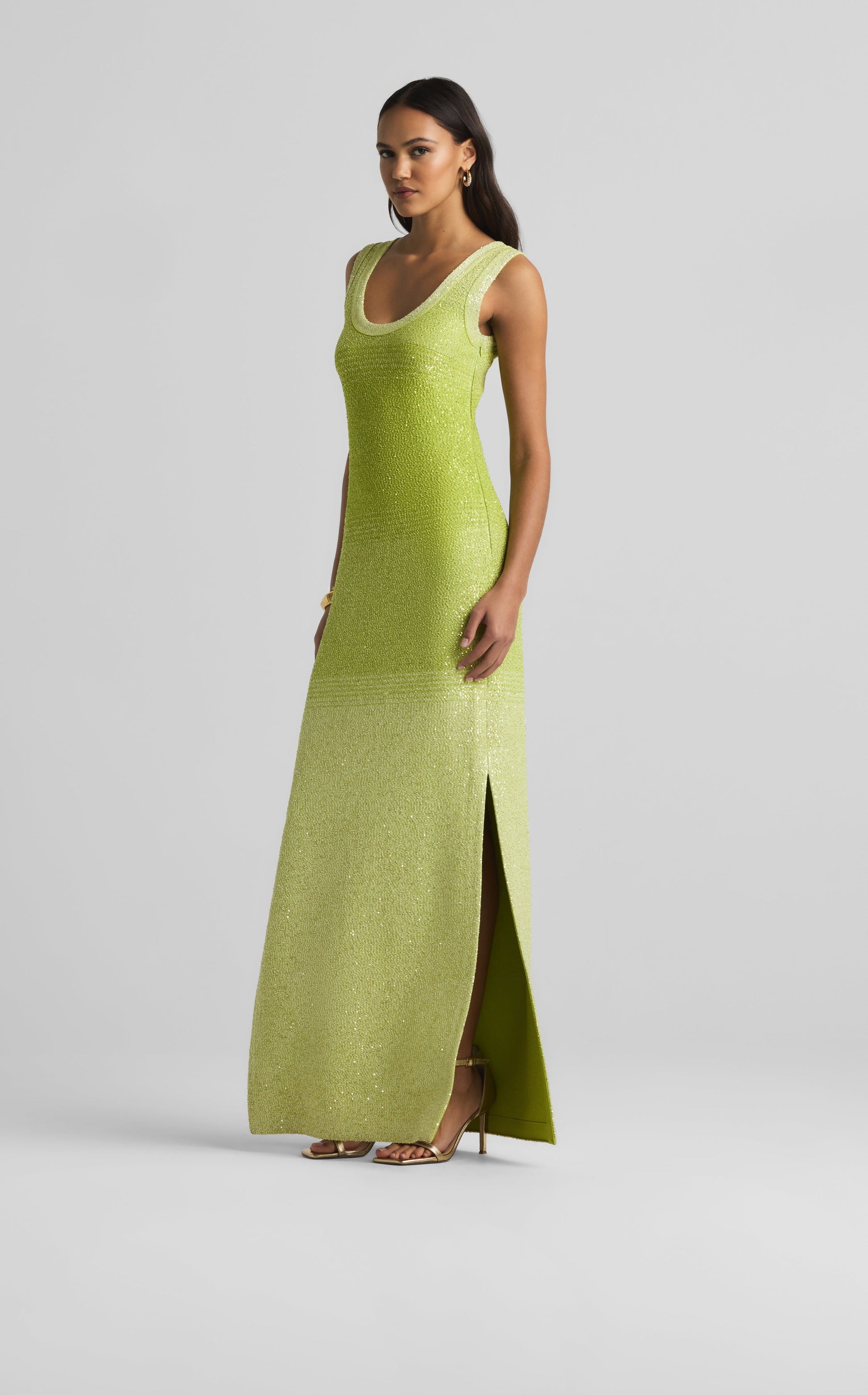 Sleeveless Degrade Sequin Gown