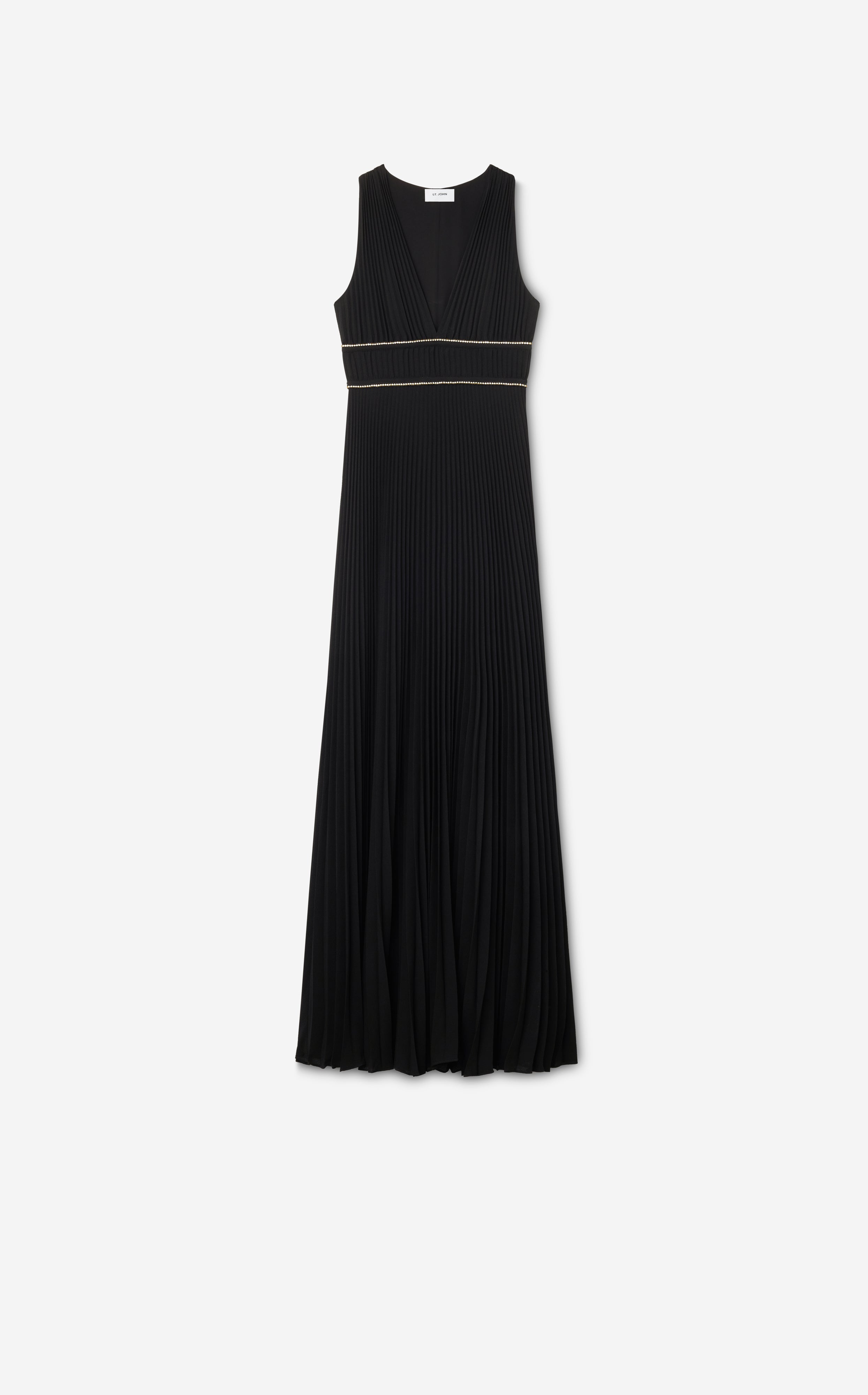 Pleated V-Neck Gown – St. John Knits
