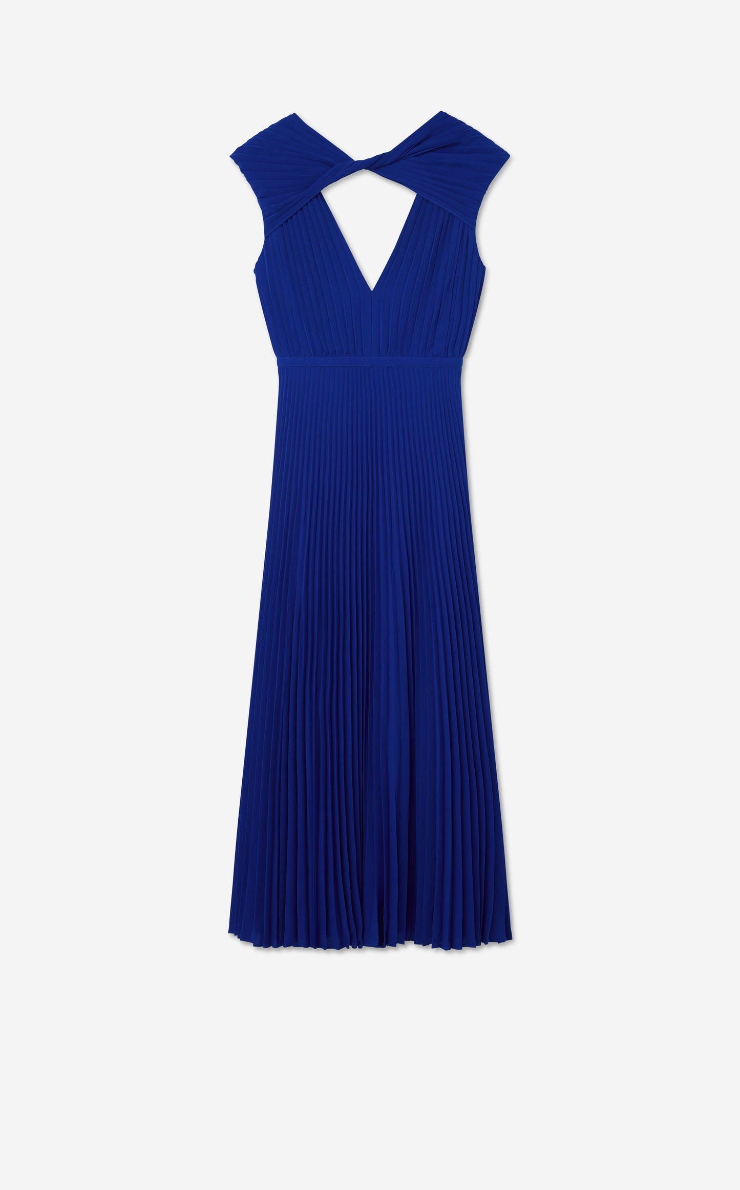 Pleated Keyhole Dress