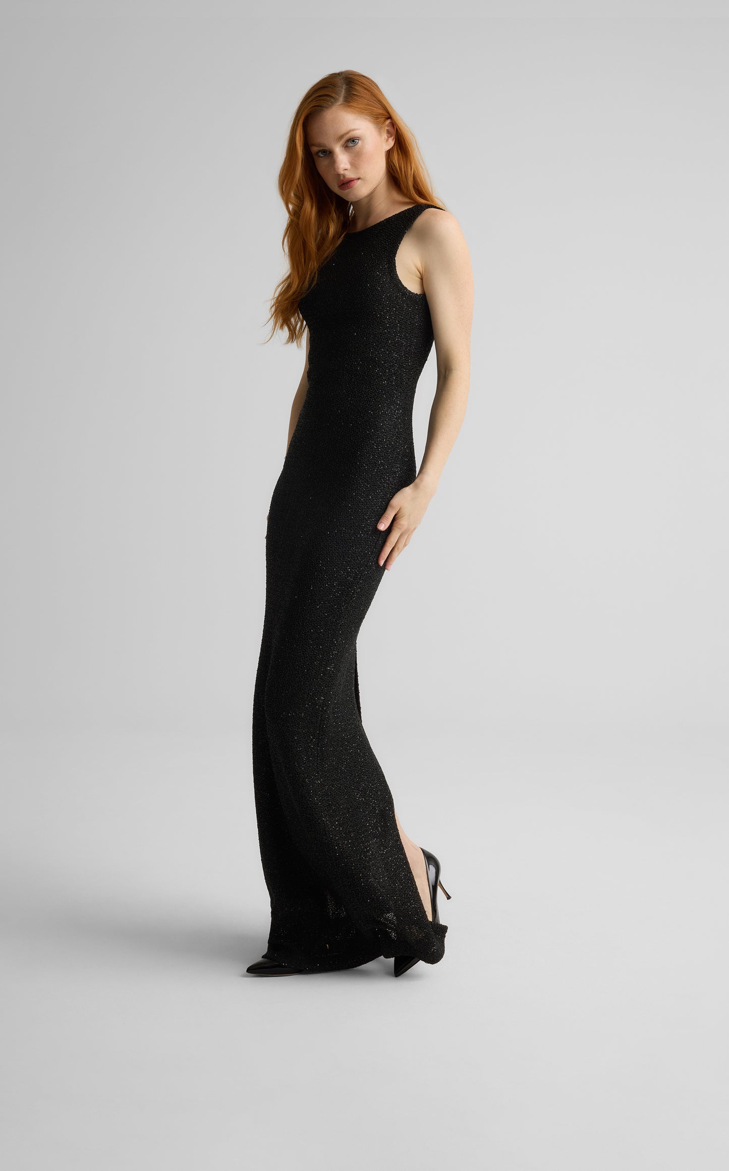 Aura Gown in Stretch Sequin Knit