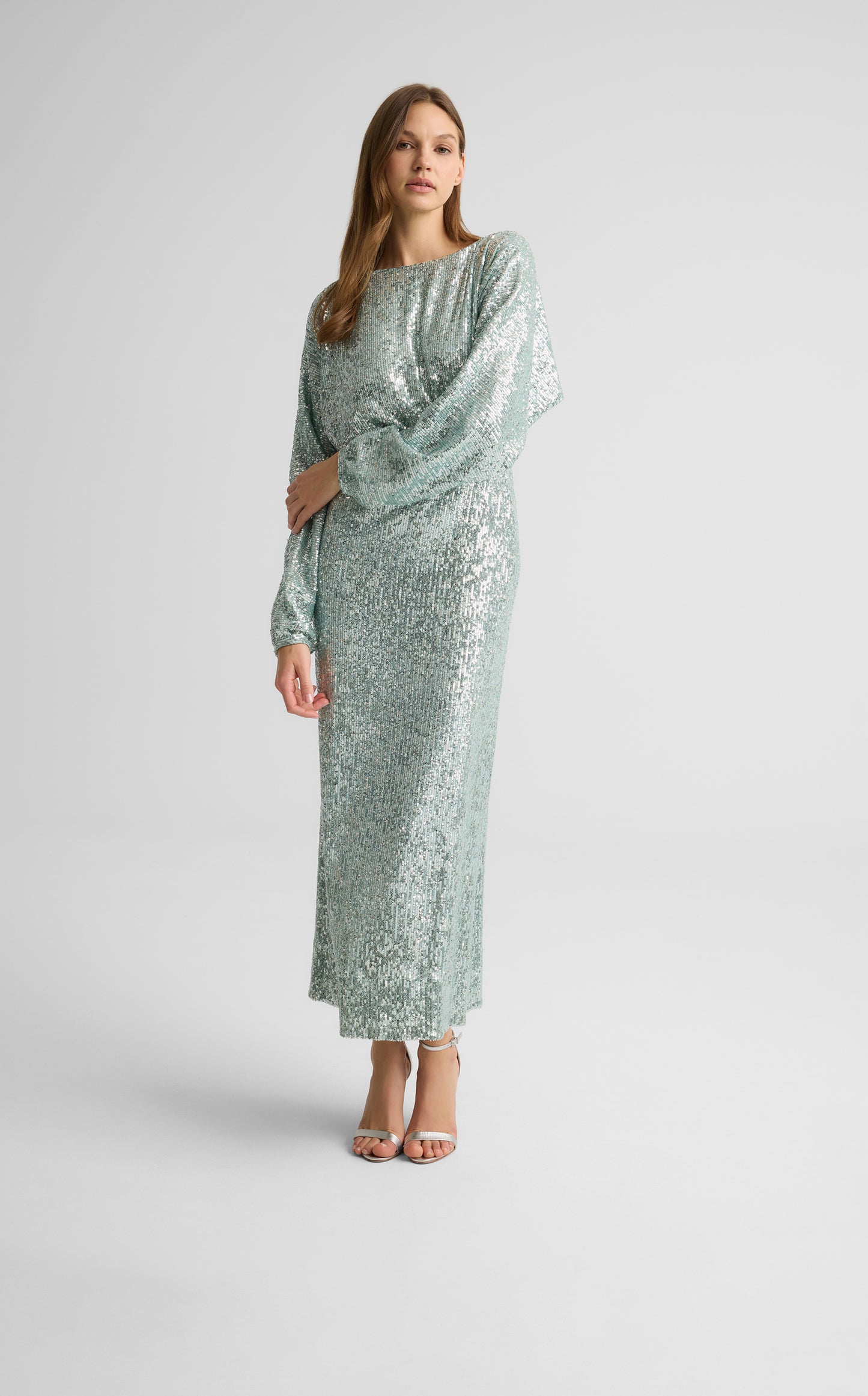 Emmy Dress in Stretch Paillette