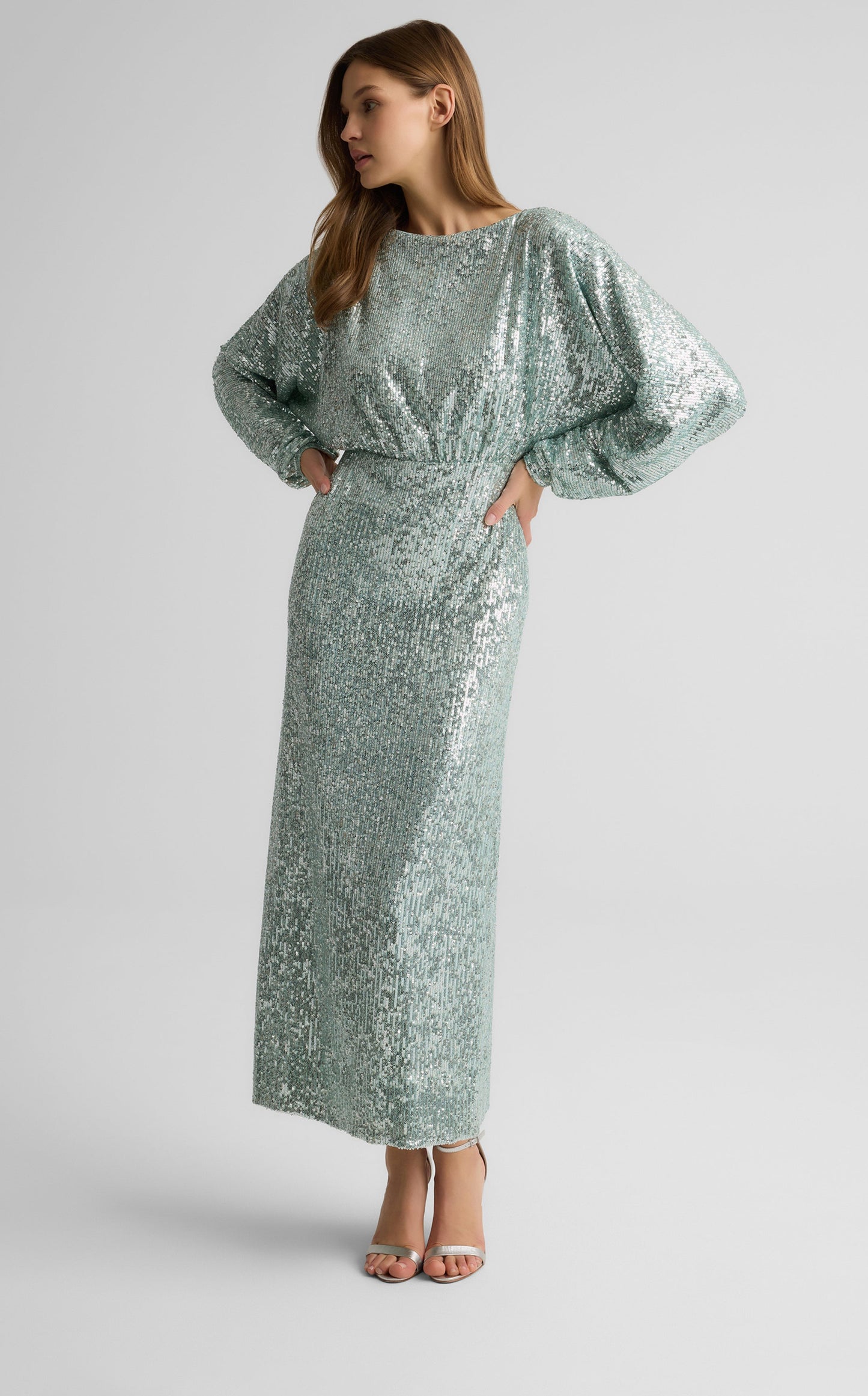 Emmy Dress in Stretch Paillette