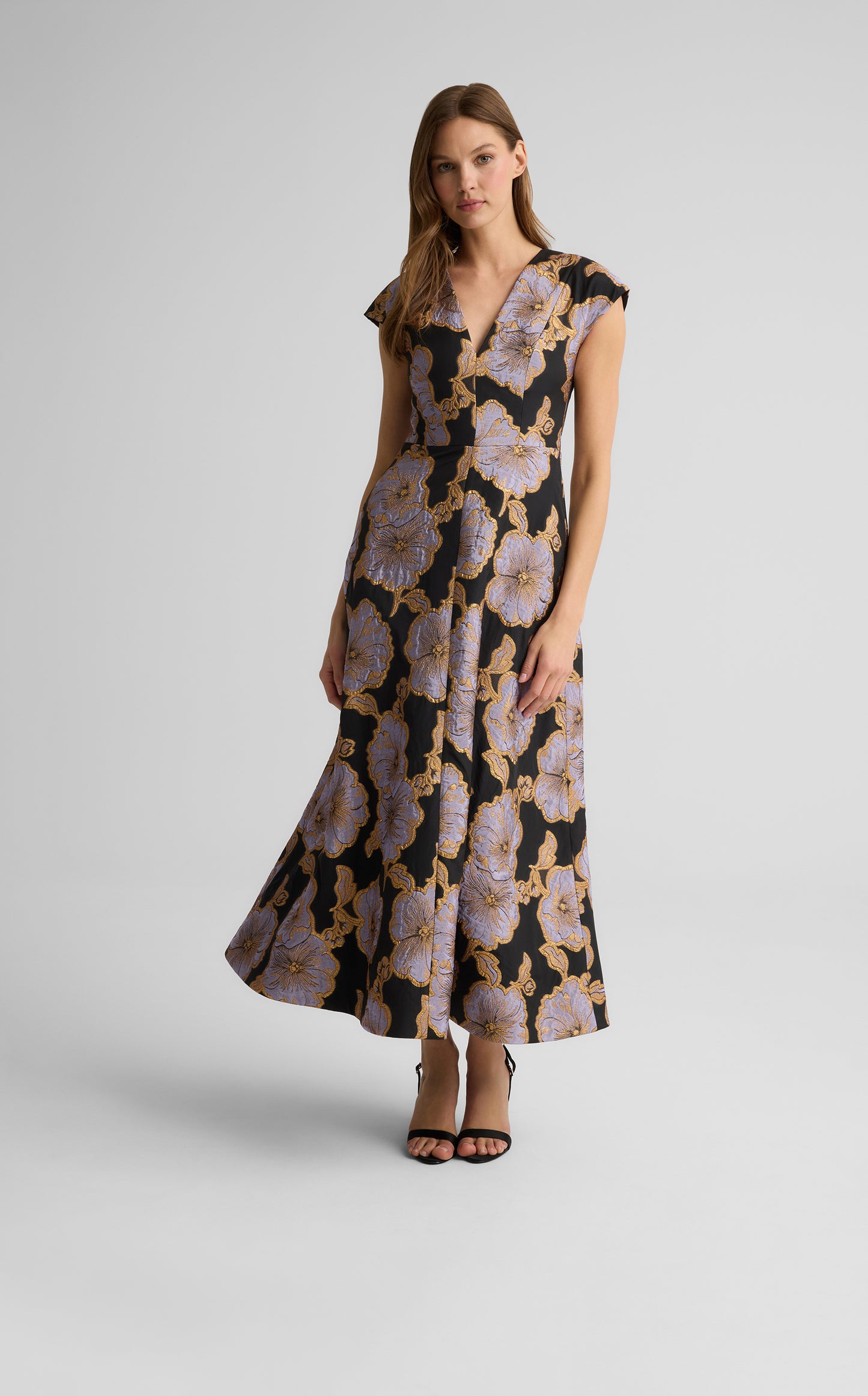 Vida Dress in Poppy Floral Jacquard