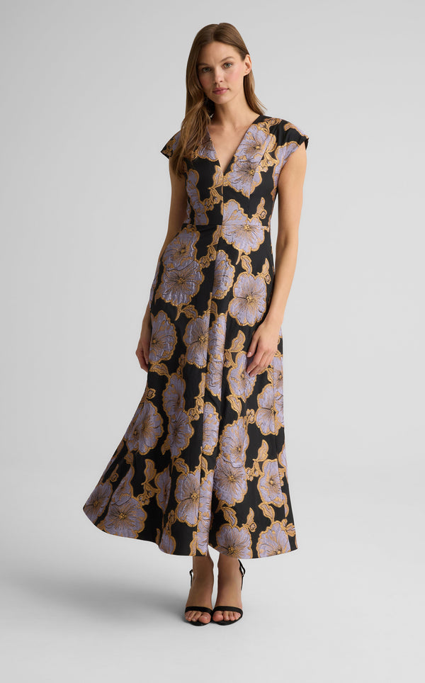 Vida Dress in Poppy Floral Jacquard