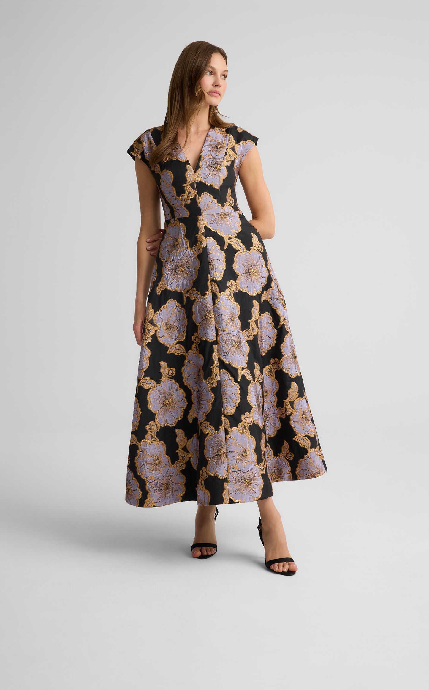 Vida Dress in Poppy Floral Jacquard
