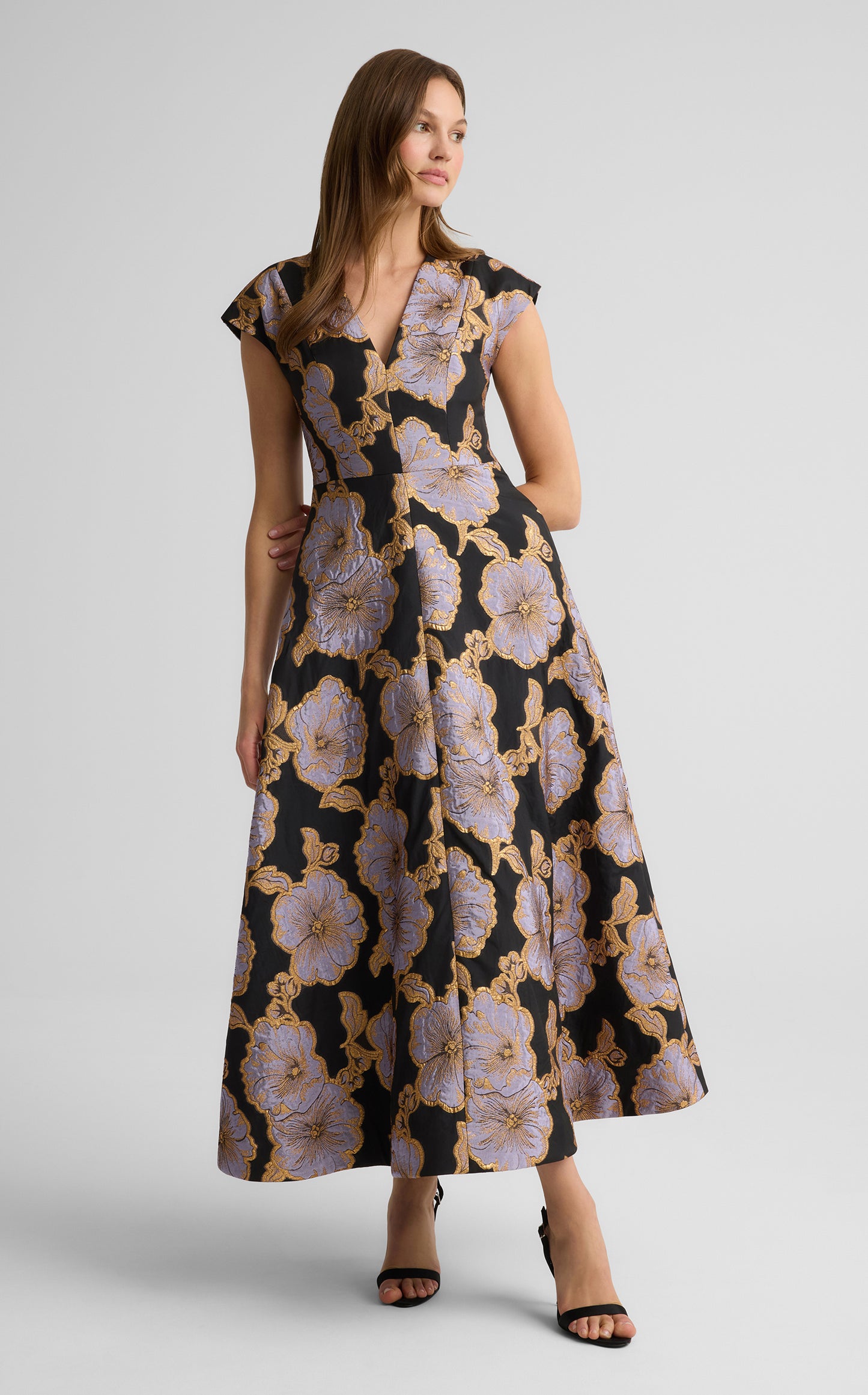 Vida Dress in Poppy Floral Jacquard