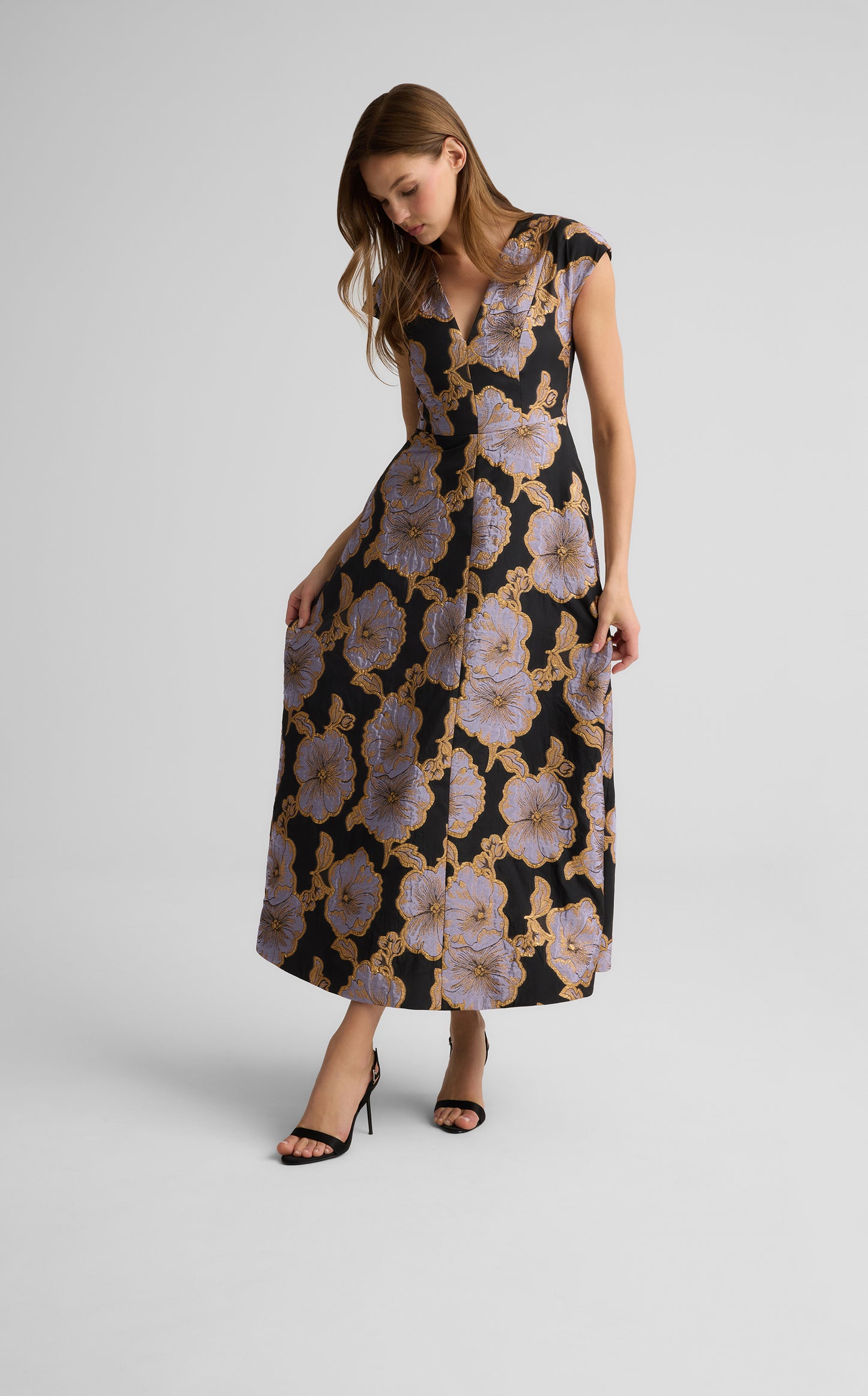 Vida Dress in Poppy Floral Jacquard