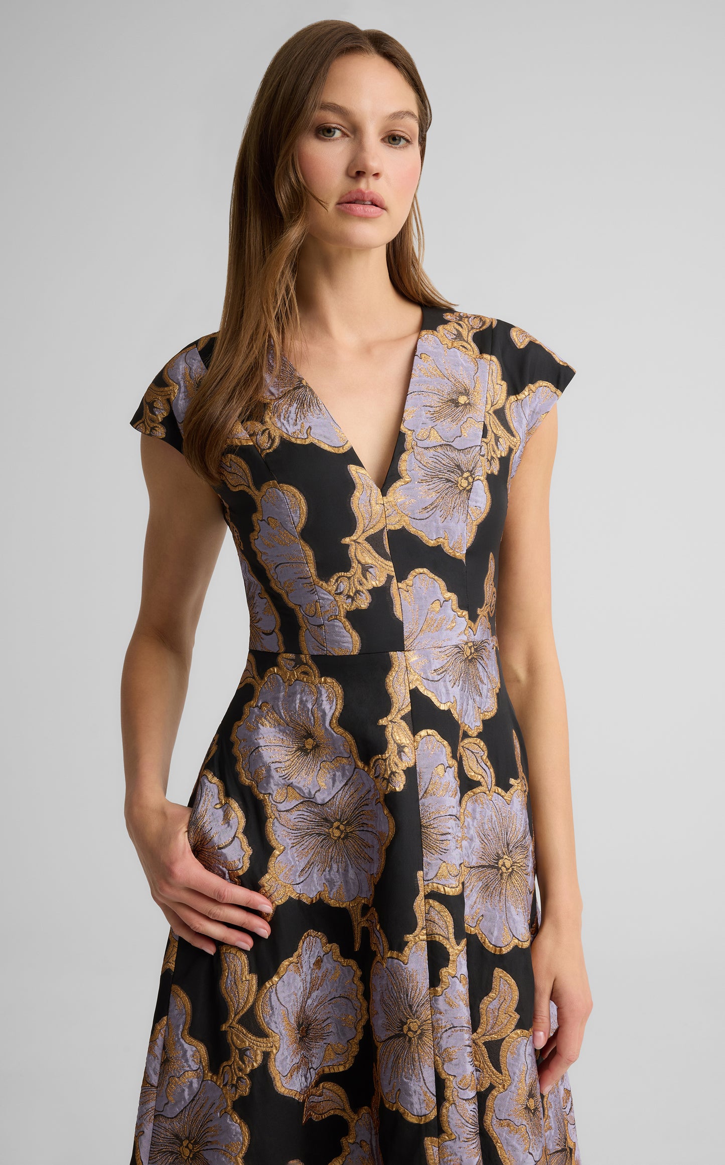 Vida Dress in Poppy Floral Jacquard