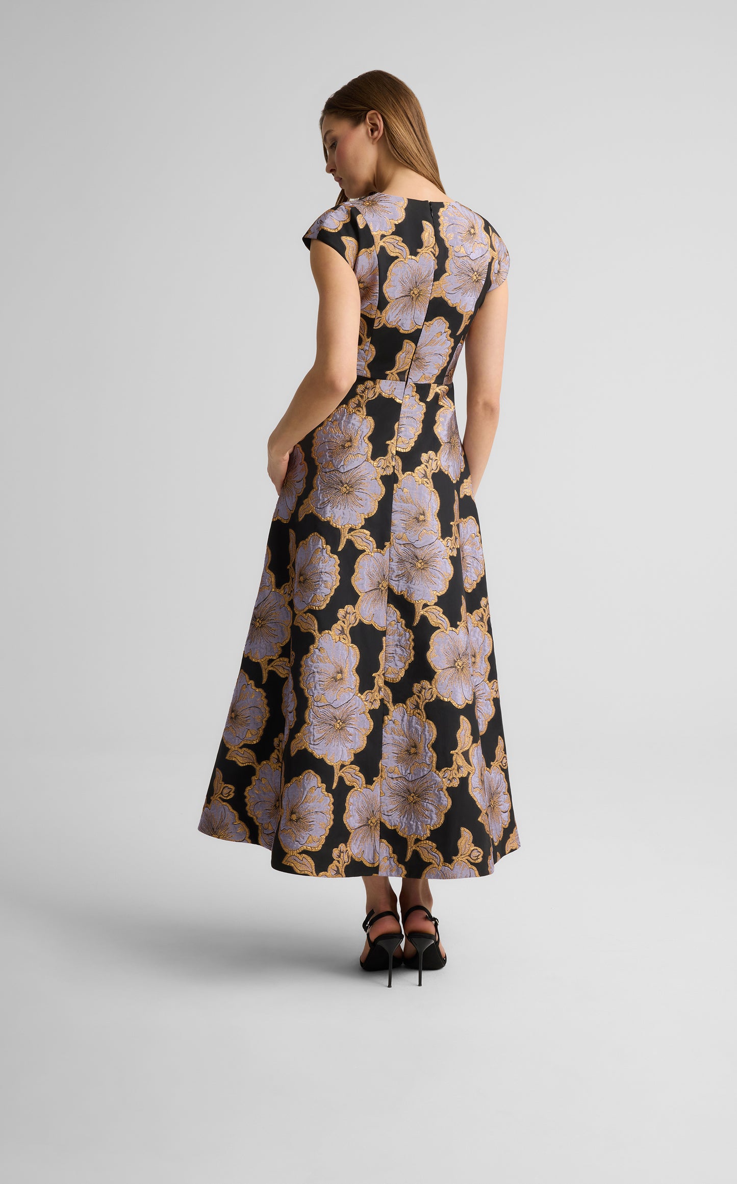 Vida Dress in Poppy Floral Jacquard