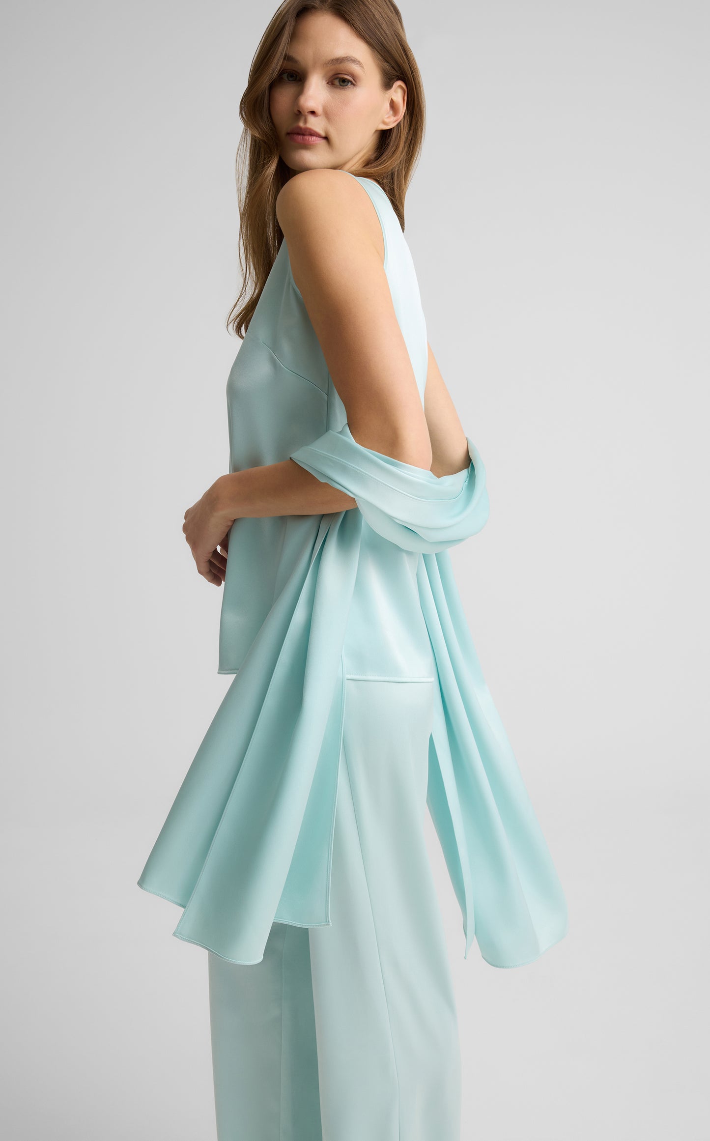 Winslet Wrap in Liquid Satin