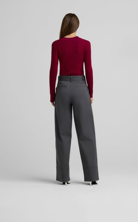 Plaited Rib V-Neck Sweater