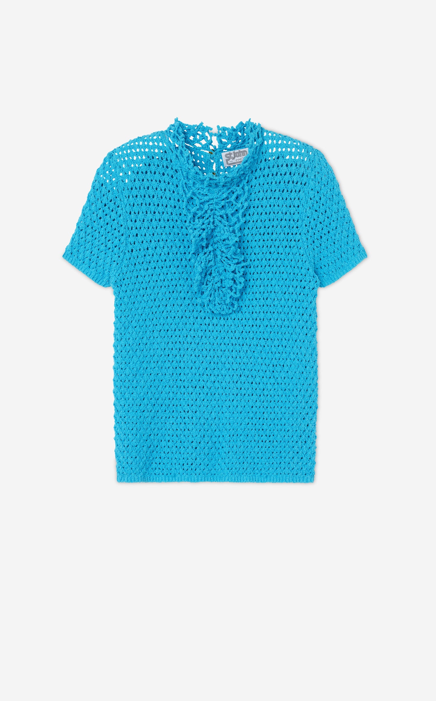 Ruffle Boucle Short Sleeve Top