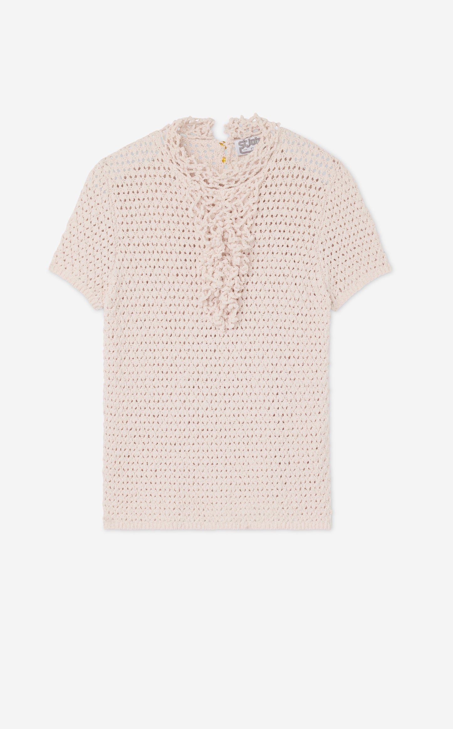 Ruffle Boucle Short Sleeve Top