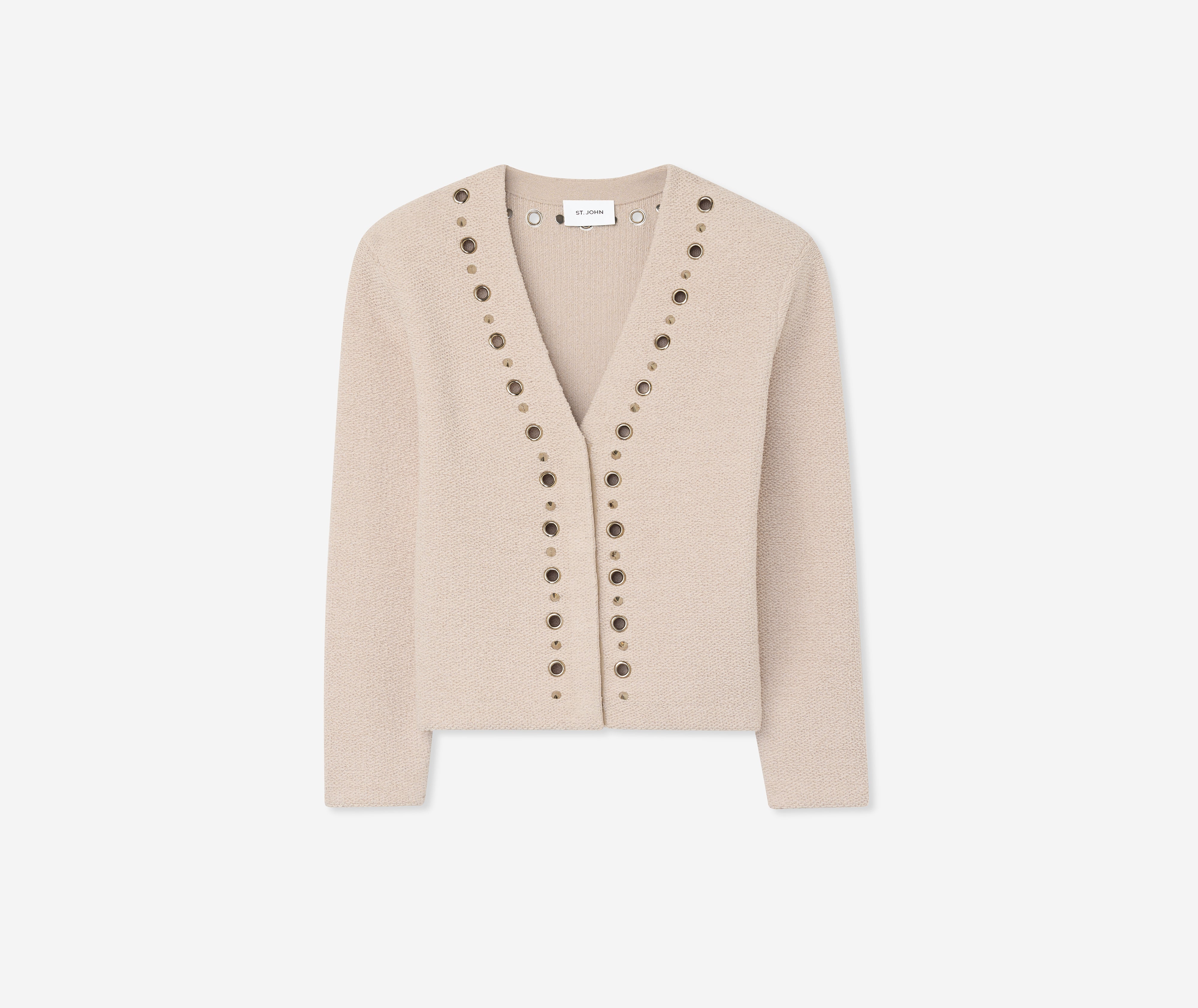 Embellished V-Neck Cardigan – St. John Knits