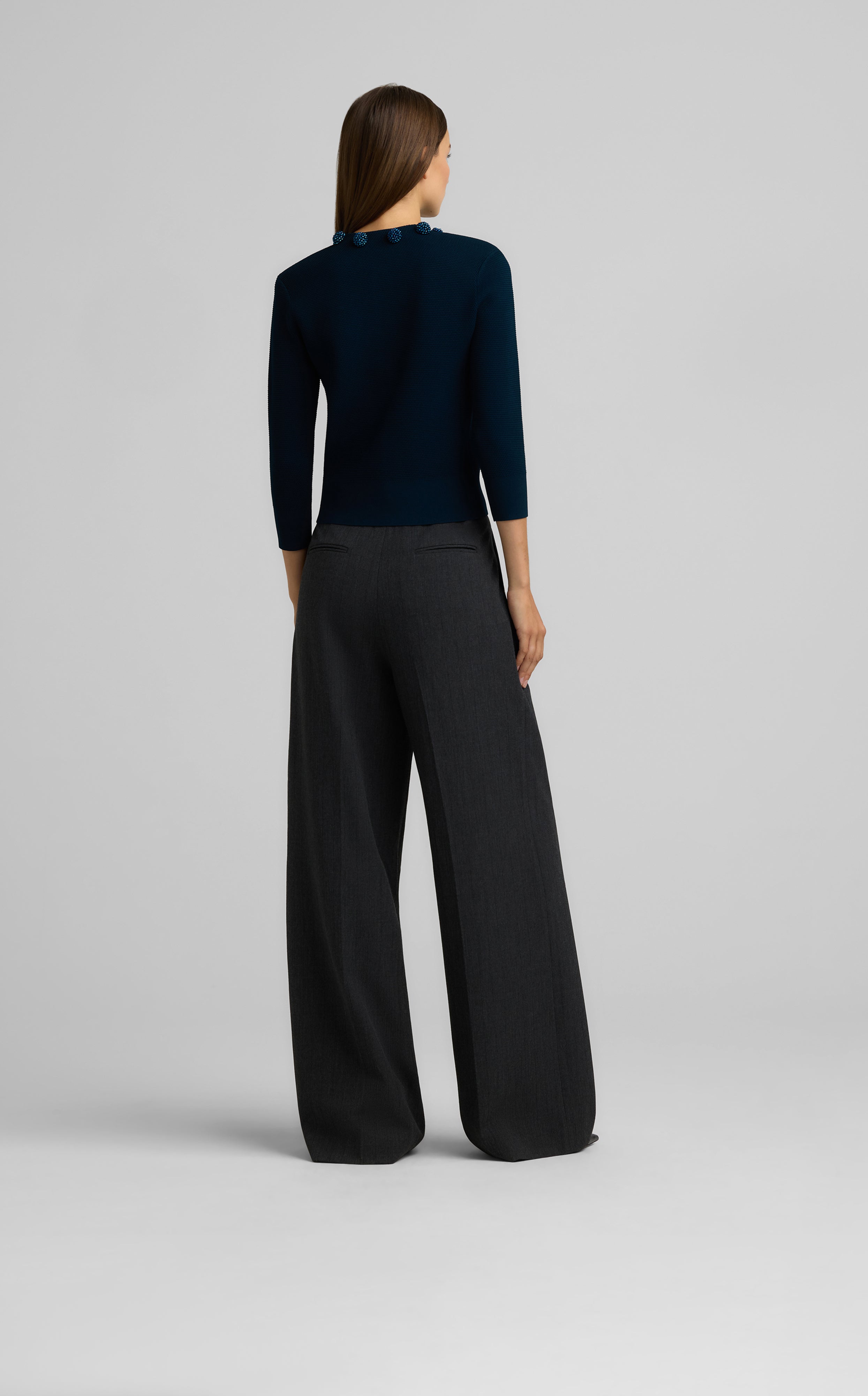 新品 STILL BY HAND Ramie Pique Cardigan st-john-k52j063-blue