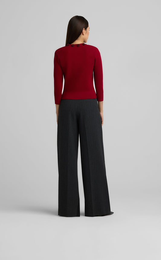 Pique Knit Jeweled Cardigan