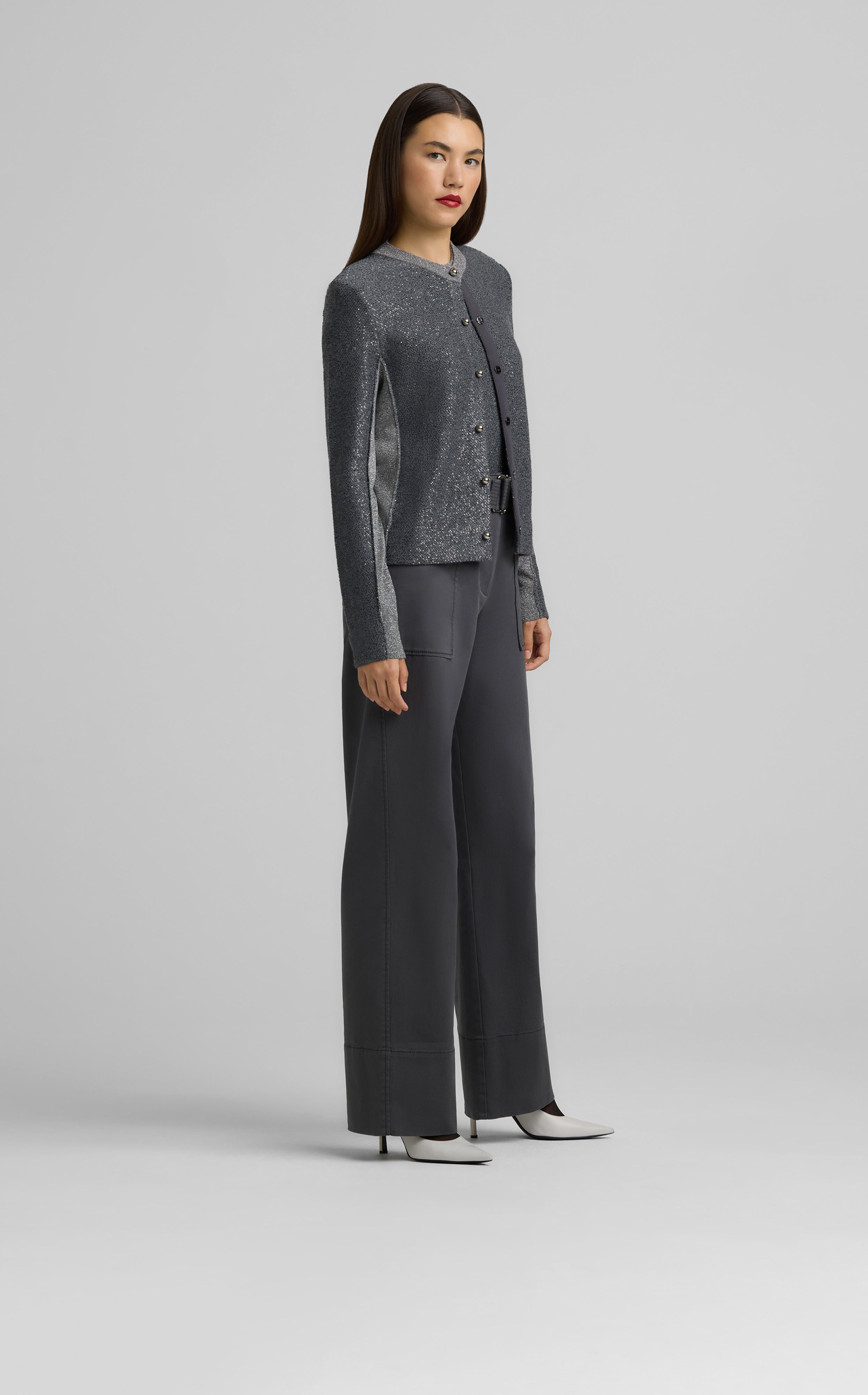 Two Tone Sequin Knit Cardigan – St. John Knits
