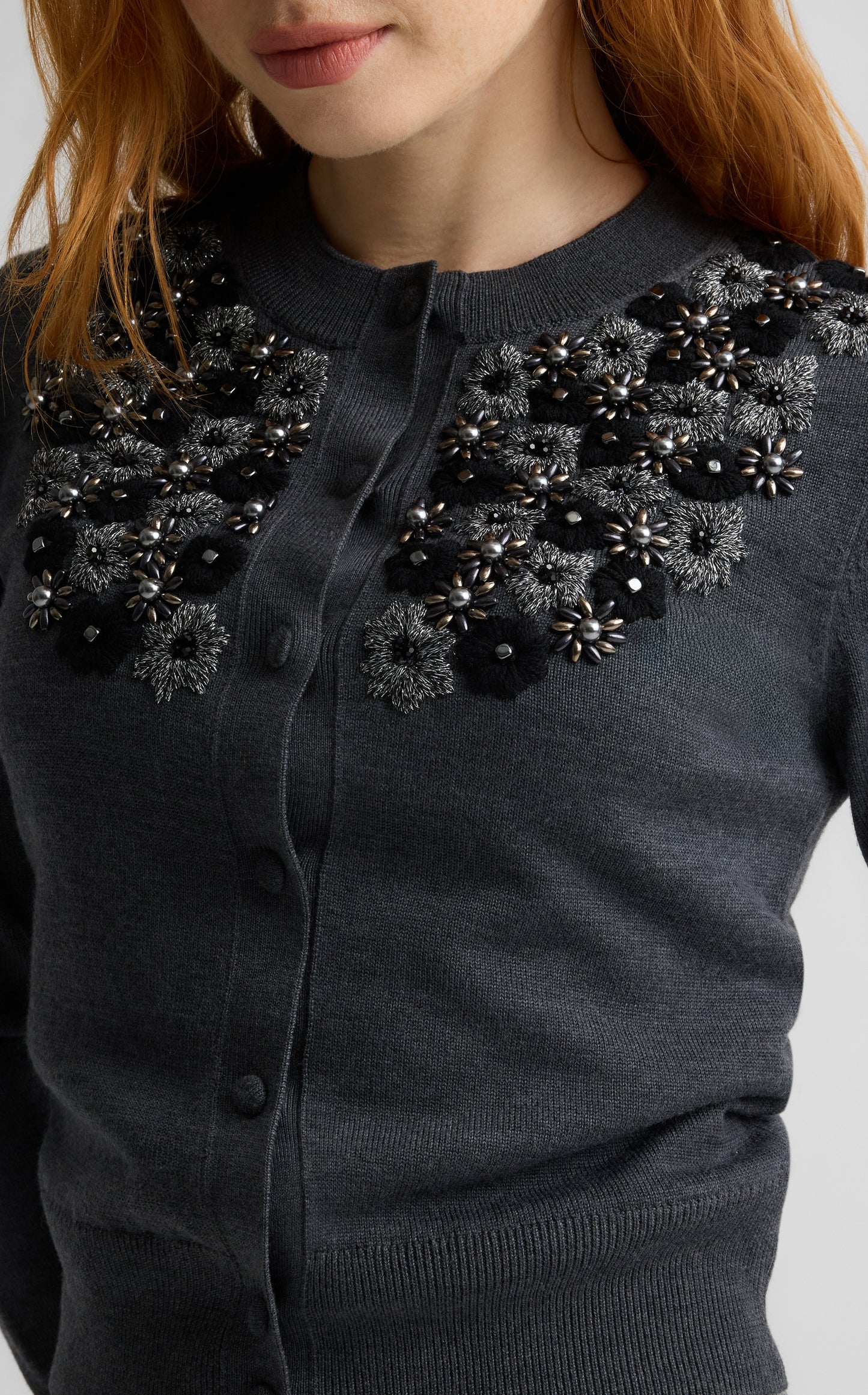 Seraphina Cardigan in Hand Beaded Knit