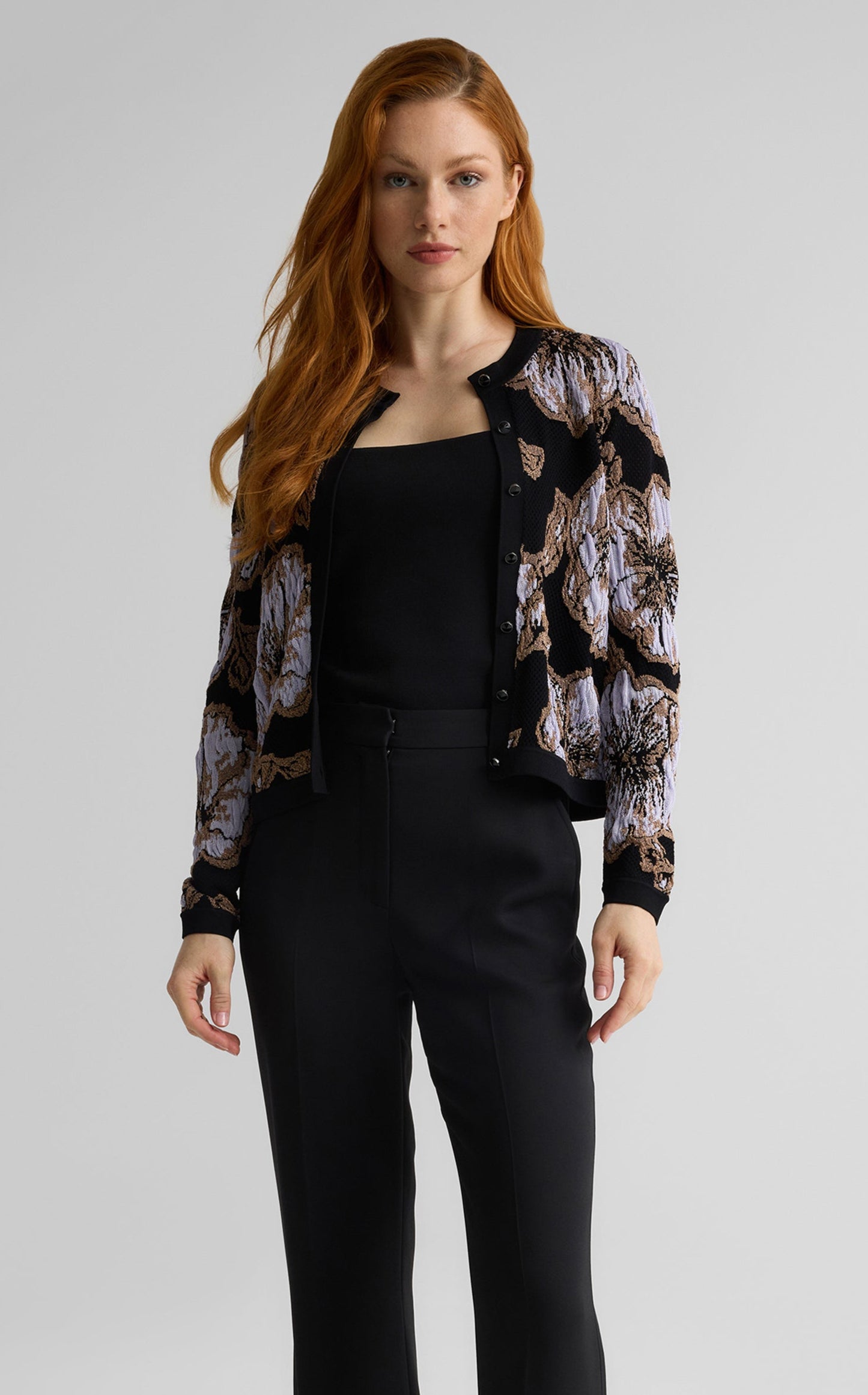 Marlene Cardigan in Poppy Floral Knit