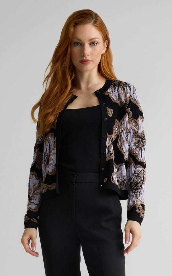 Marlene Cardigan in Poppy Floral Knit