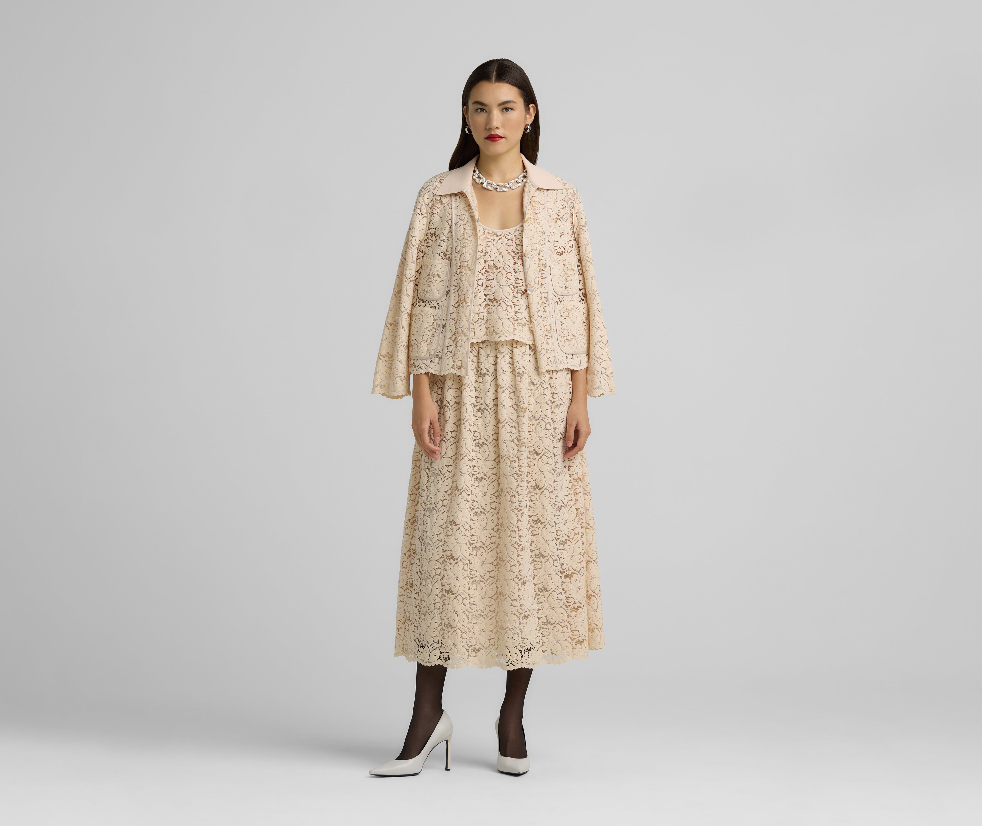 ジャケット Guipure Embroidery Lace Shirt Coat Amazon.com: Jackets for Women Random Pattern Guipure Lace