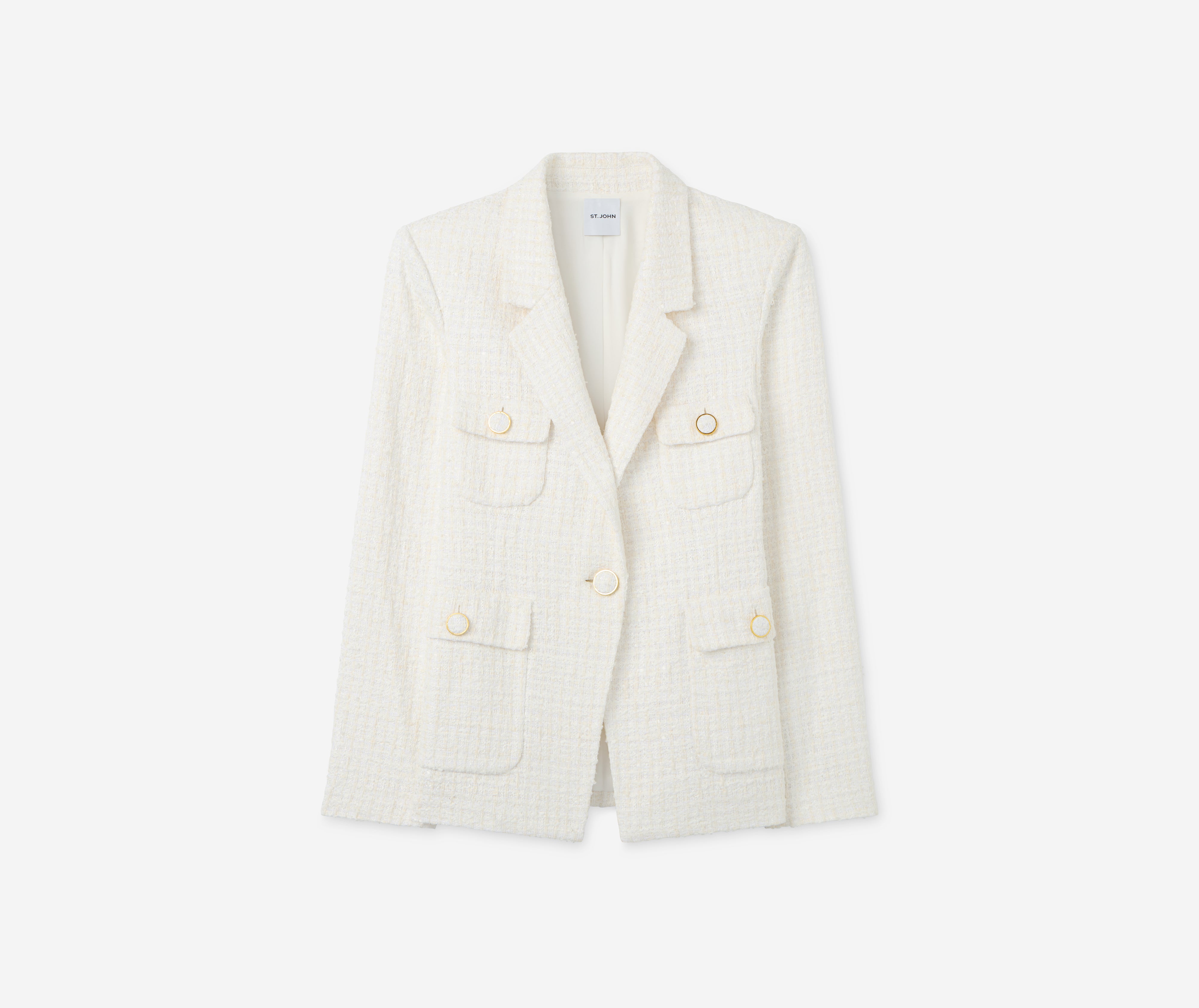Tweed Knit Jacket with Pockets – St. John Knits