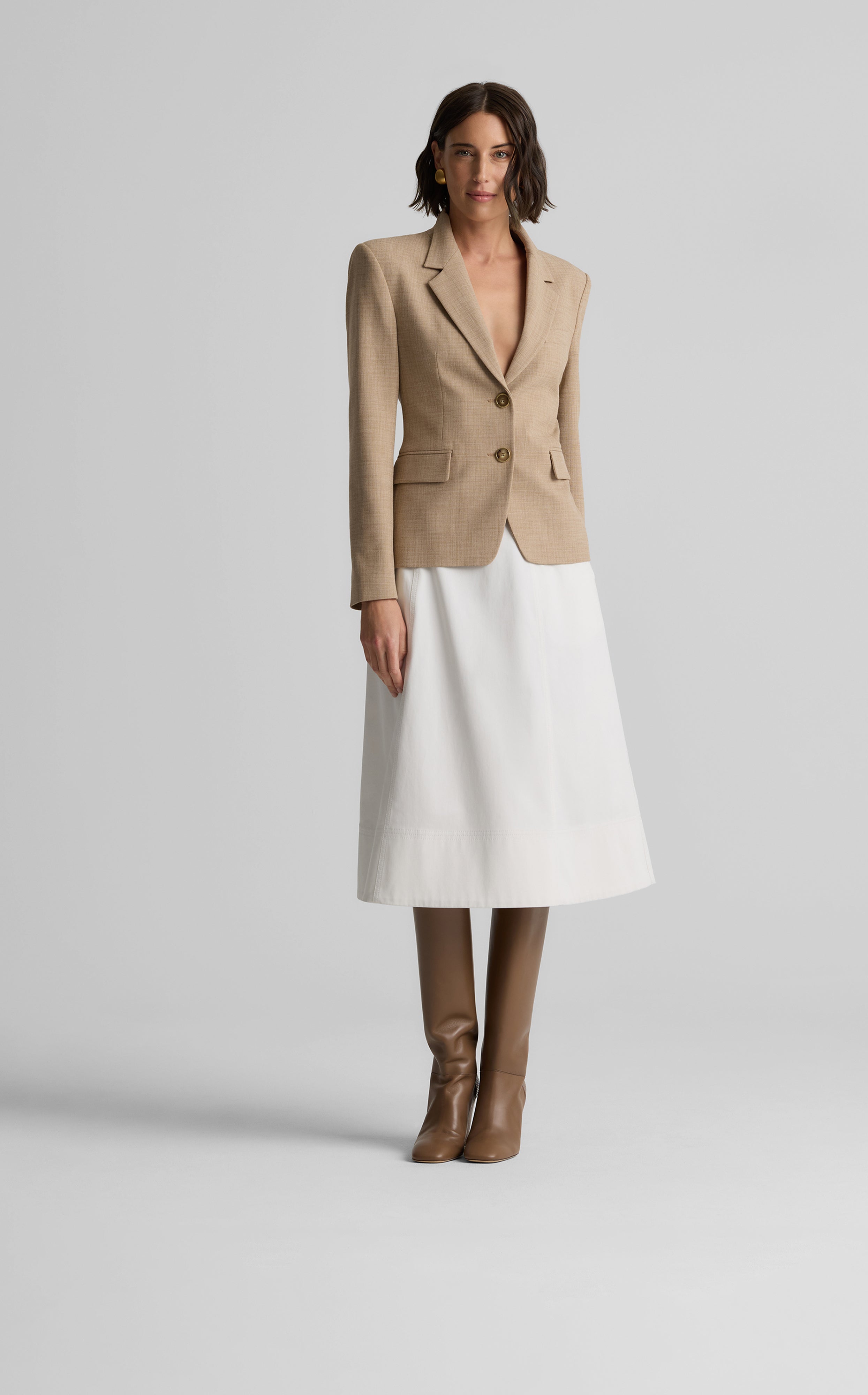 絢瀬　Llife DOESKIN TAILORED JACKET Paige Jacket in Stretch Plaid Suiting – St. John Knits
