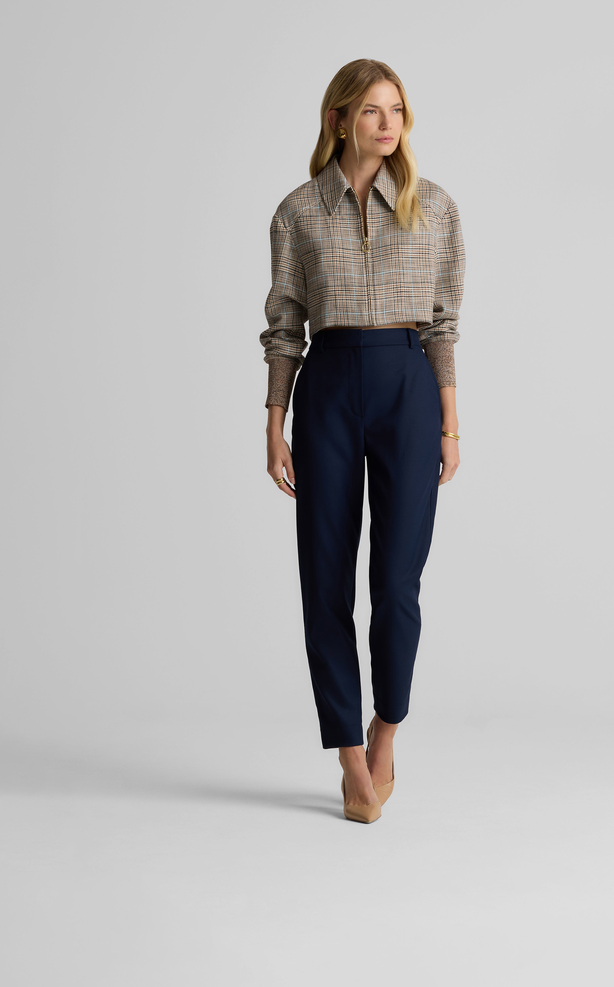 Campbell Jacket in Stretch Plaid – St. John Knits