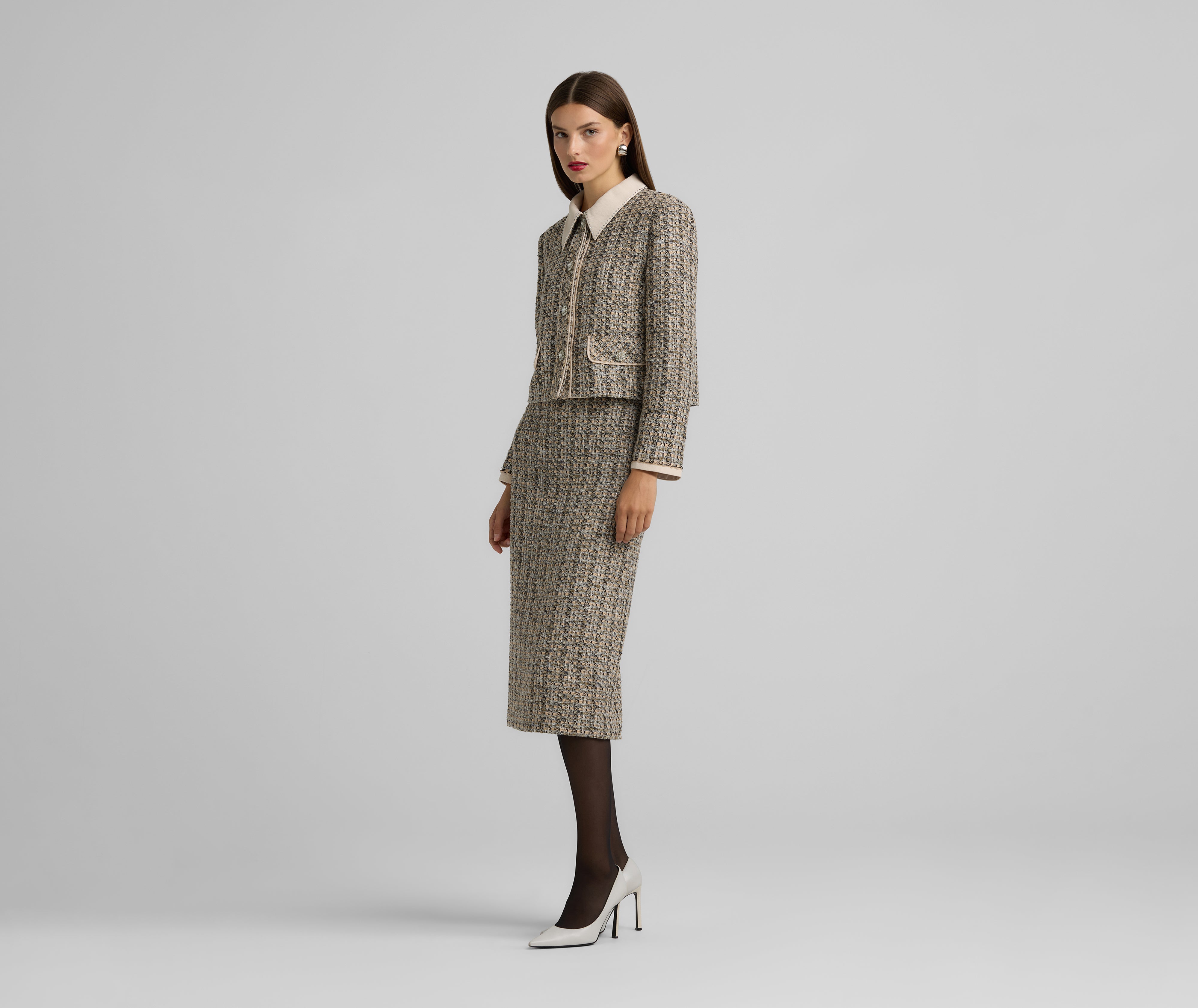 ST. JOHN 花模様ニットケープコート サイズ2 ニットケープコート - グレー | ZARA Japan / 日本