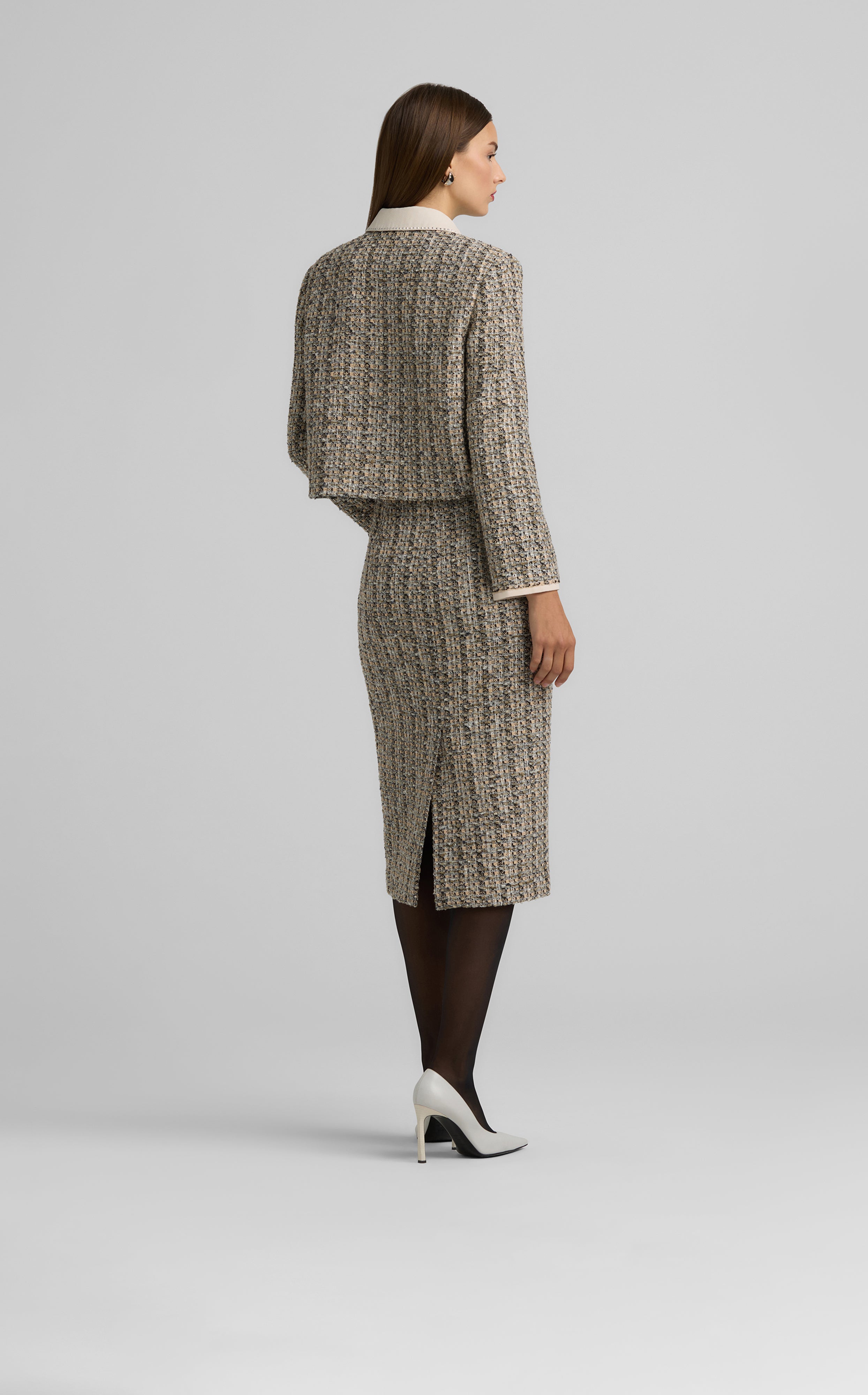 Metallic Tweed Collage Jacket – St. John Knits