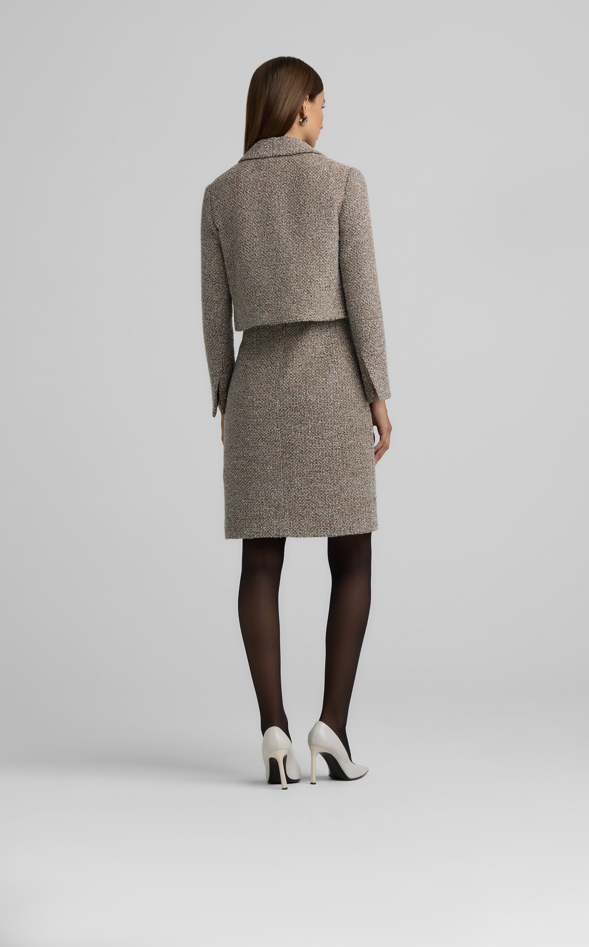 Lurex Eyelash Tweed Jacket - Shadow – St. John Knits