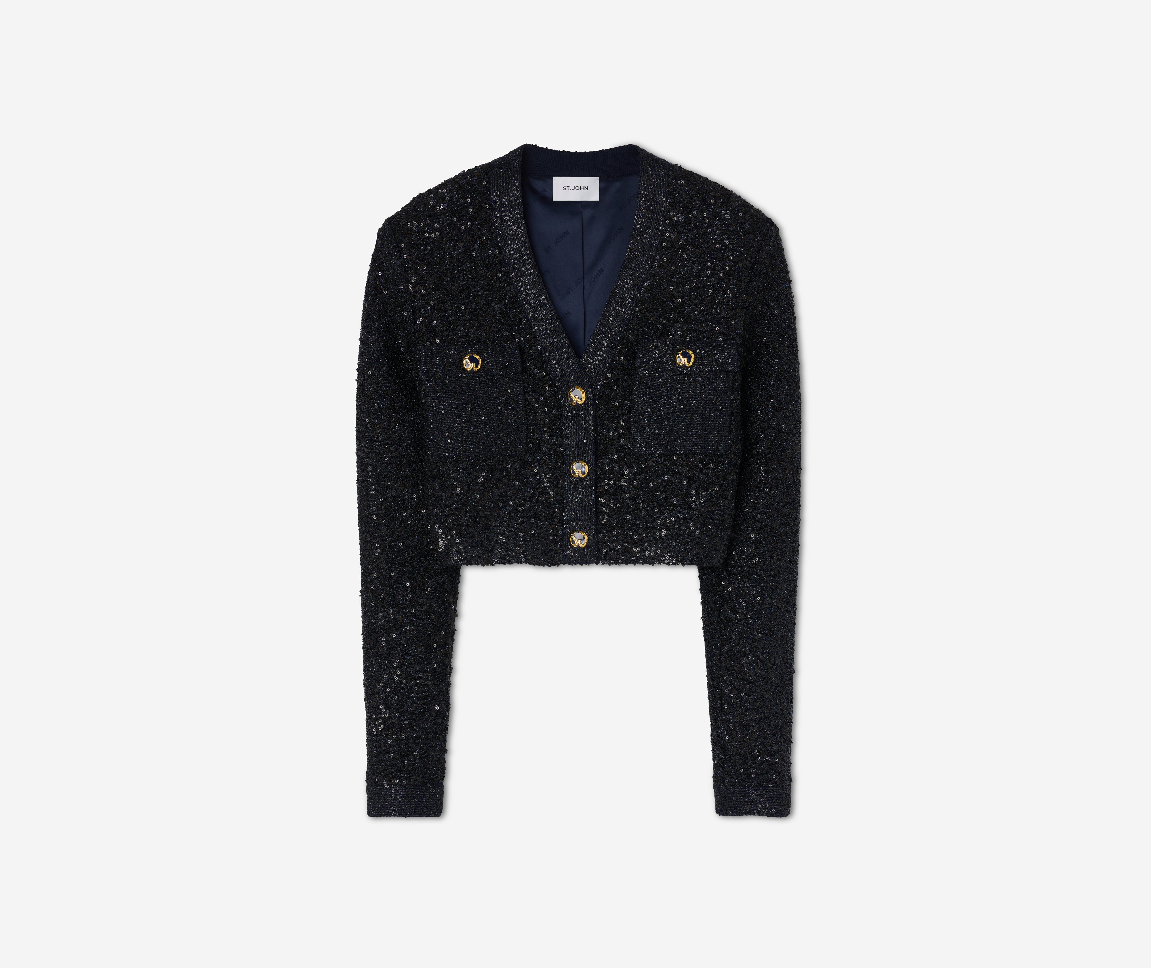 Cropped Lurex Sequin Jacket – St. John Knits