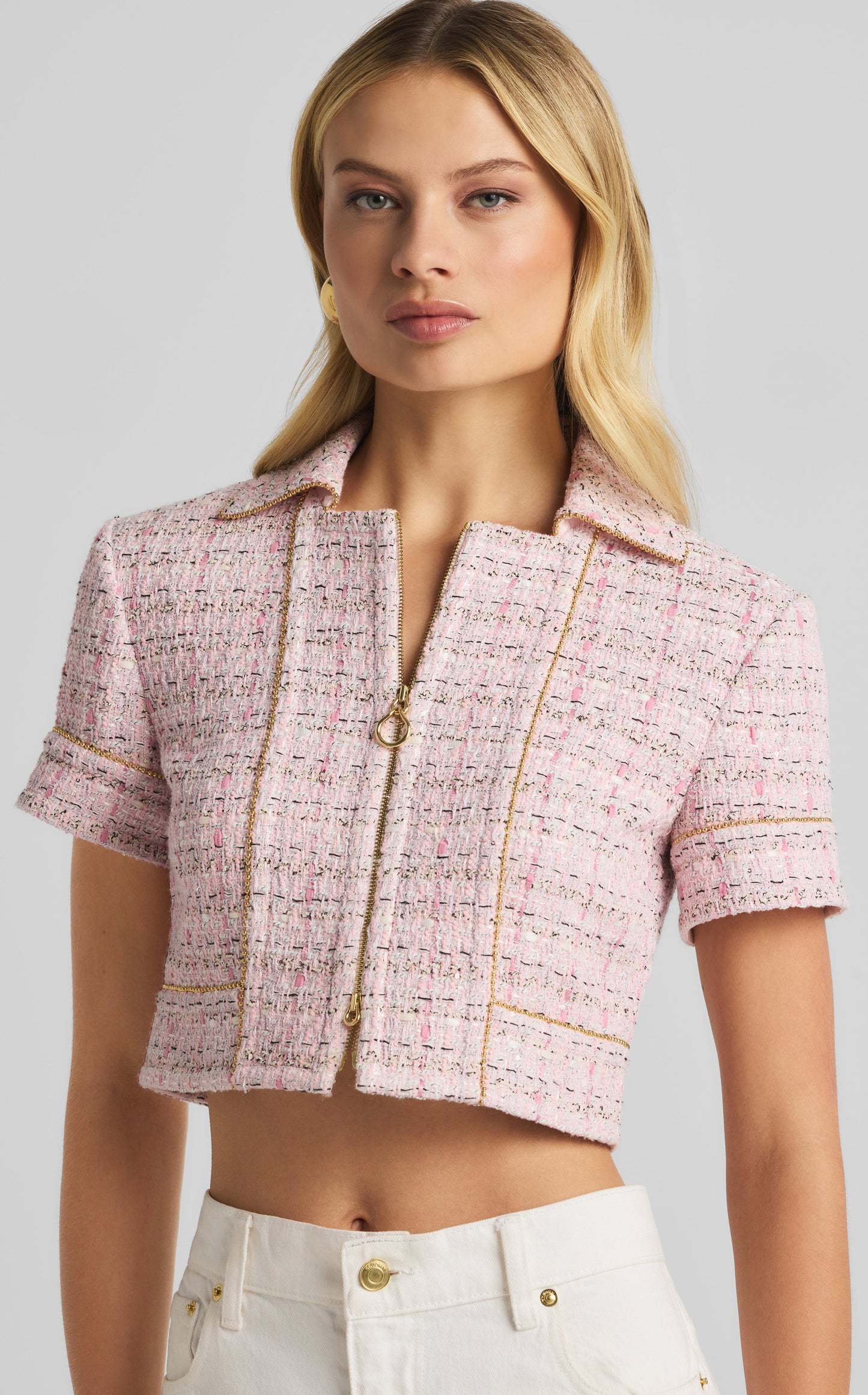 Lurex Tweed Cropped Jacket