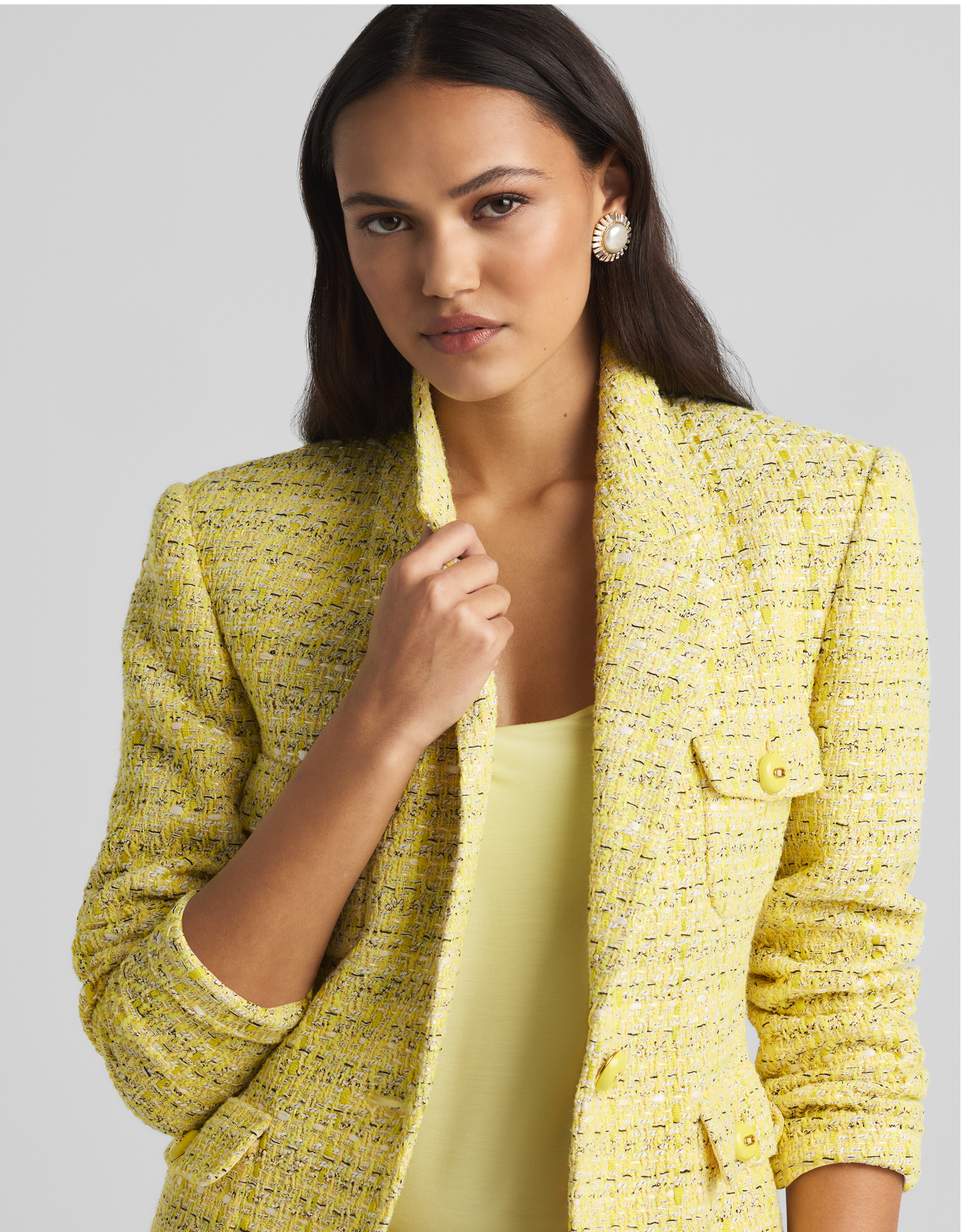 セントジョン） ツイード ノーカラー ジャケット 美品