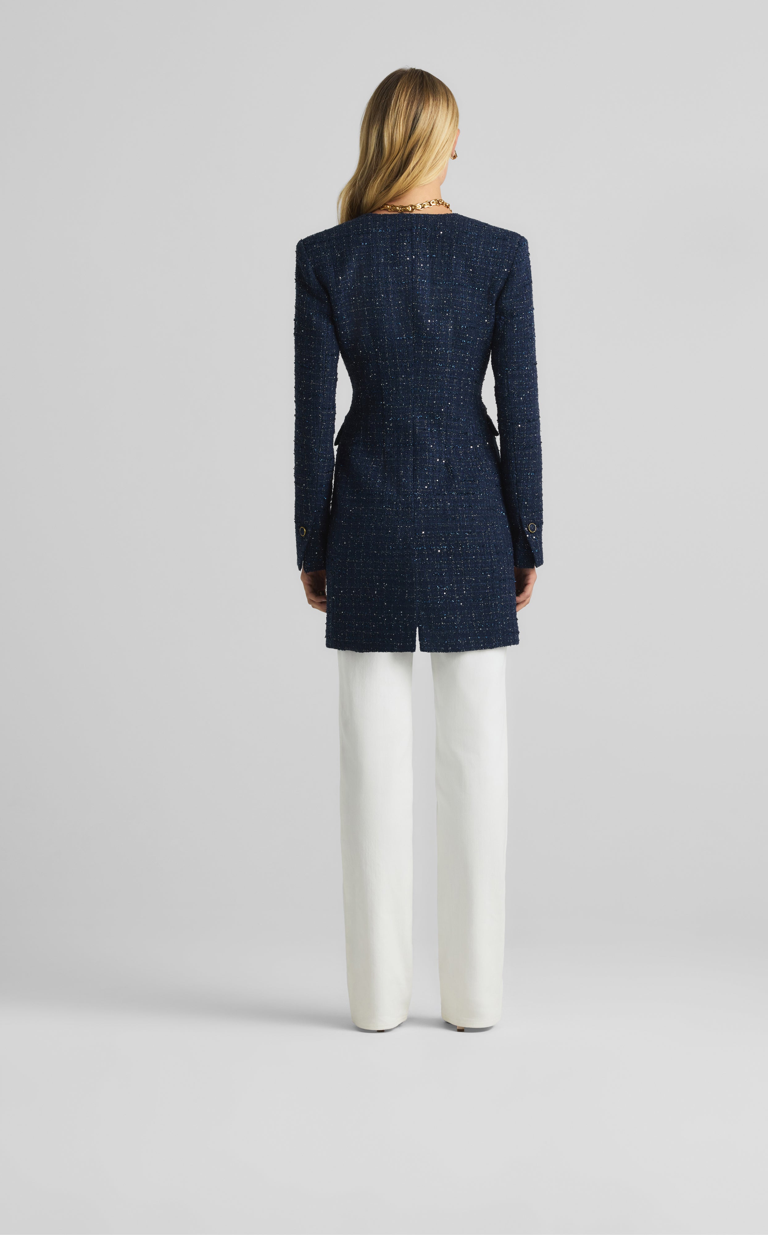 【COLOR iN ID】ST Int Tweed Jacket Sequin Check Tweed Jacket – St. John Knits