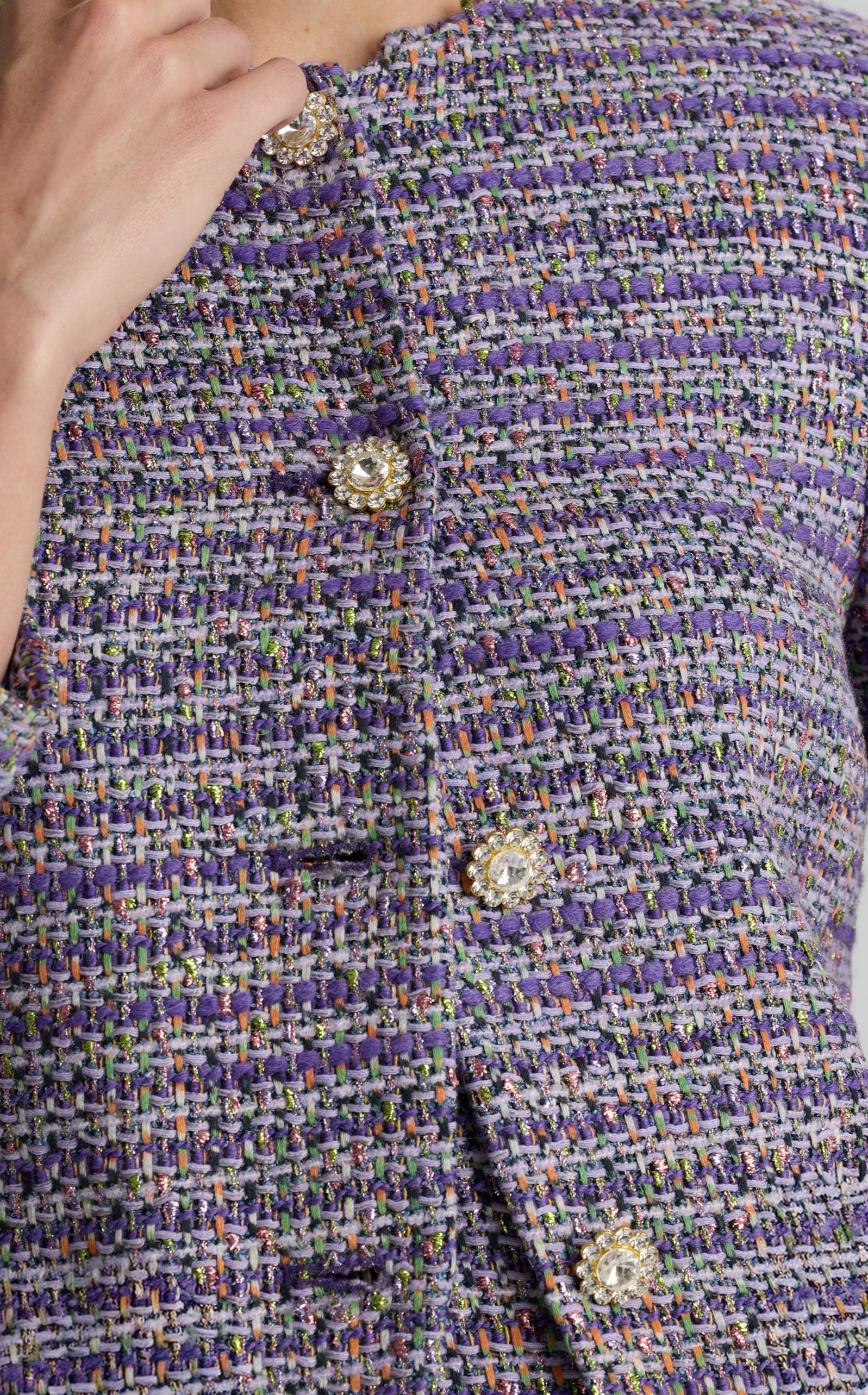 French Connection - Blazer tweed à carreaux - Bleu French Connection - Blazer tweed à carreaux - Bleu